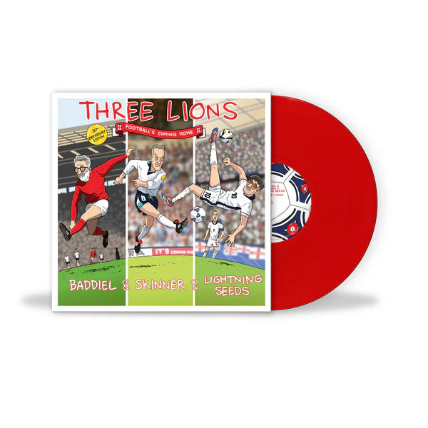 BADDIEL, SKINNER & THE LIGHTNING SEEDS - THREE LIONS (FOOTBALL’S COMING HOME) - LIMITED EDITION RED 7” VINYL