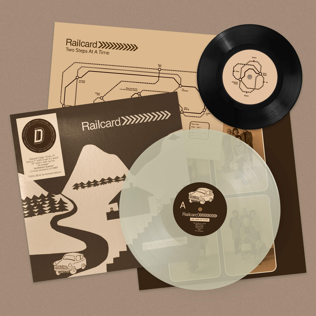 RAILCARD - TWO STEPS AT A TIME - DINKED EDITION 426 - NATURAL CLEAR VINYL LP + BONUS 7" + LYRIC SHEET & POSTER