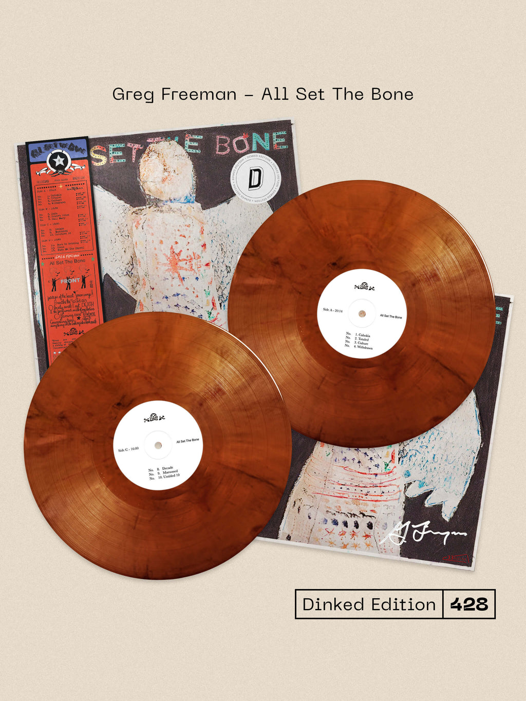 GREG FREEMAN - ALL SET THE BONE - DINKED EDITION 428 - DUSK COLOURED 2LP VINYL + SIGNED 12" INSERT