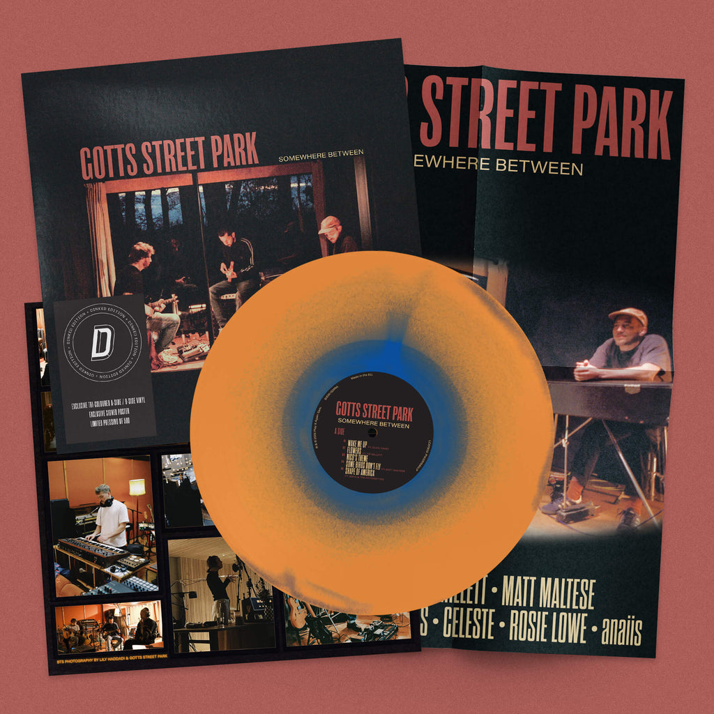 GOTTS STREET PARK - SOMEWHERE BETWEEN - DINKED EDITION 431 - TRI-COLOUR EFFECT VINYL LP + SIGNED POSTER
