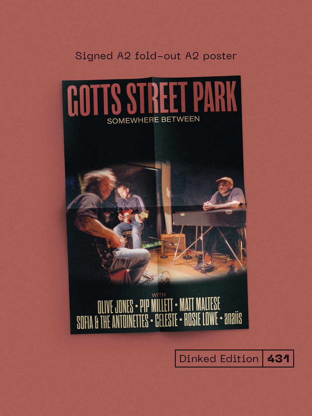 GOTTS STREET PARK - SOMEWHERE BETWEEN - DINKED EDITION 431 - TRI-COLOUR EFFECT VINYL LP + SIGNED POSTER