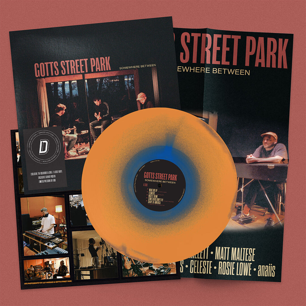 GOTTS STREET PARK - SOMEWHERE BETWEEN - DINKED EDITION 431 - TRI-COLOUR EFFECT VINYL LP + SIGNED POSTER