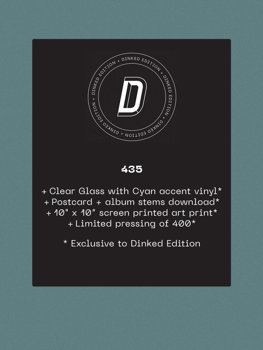 UGLY - THE SOUTH FACADE - DINKED EDITION 435 - CLEAR GLASS WITH CYAN ACCENT VINYL LP + POSTCARD & ART PRINT