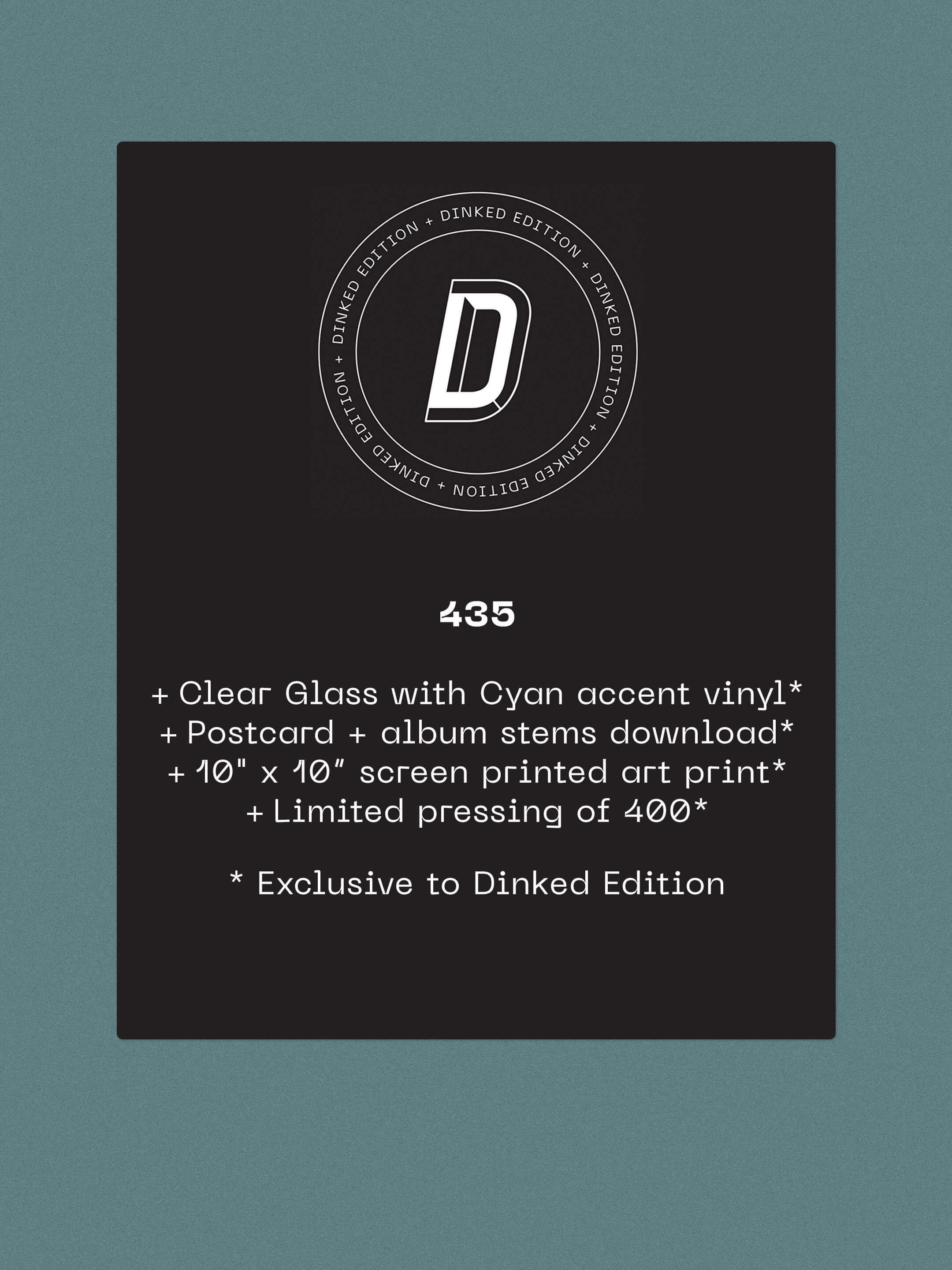 UGLY - THE SOUTH FACADE - DINKED EDITION 435 - CLEAR GLASS WITH CYAN ACCENT VINYL LP + POSTCARD & ART PRINT