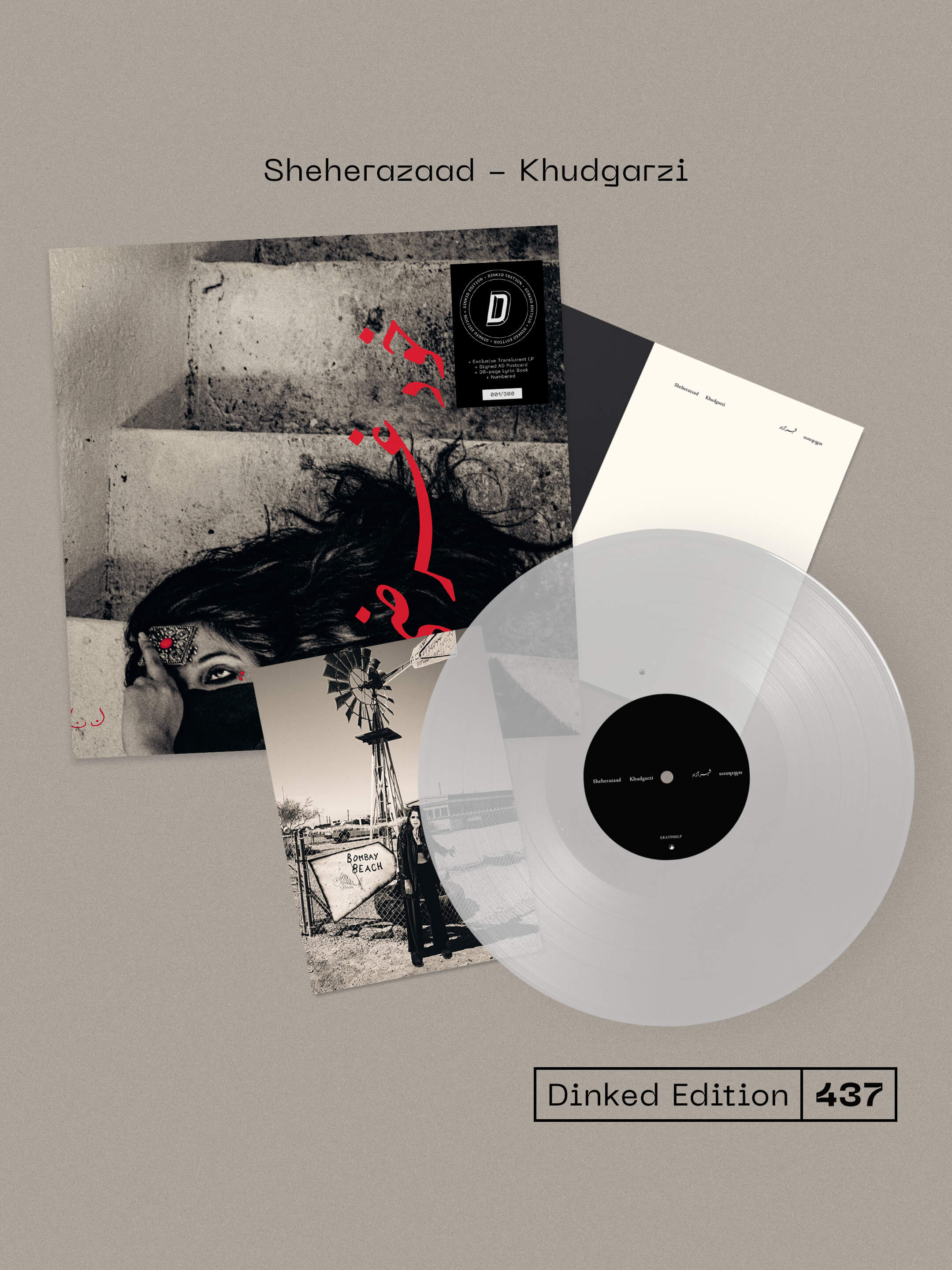 SHEHERAZAAD - KHUDGARZI - DINKED EDITION 437 - EXCLUSIVE TRANSPARENT LP VINYL + SIGNED POSTCARD & LYRIC BOOK