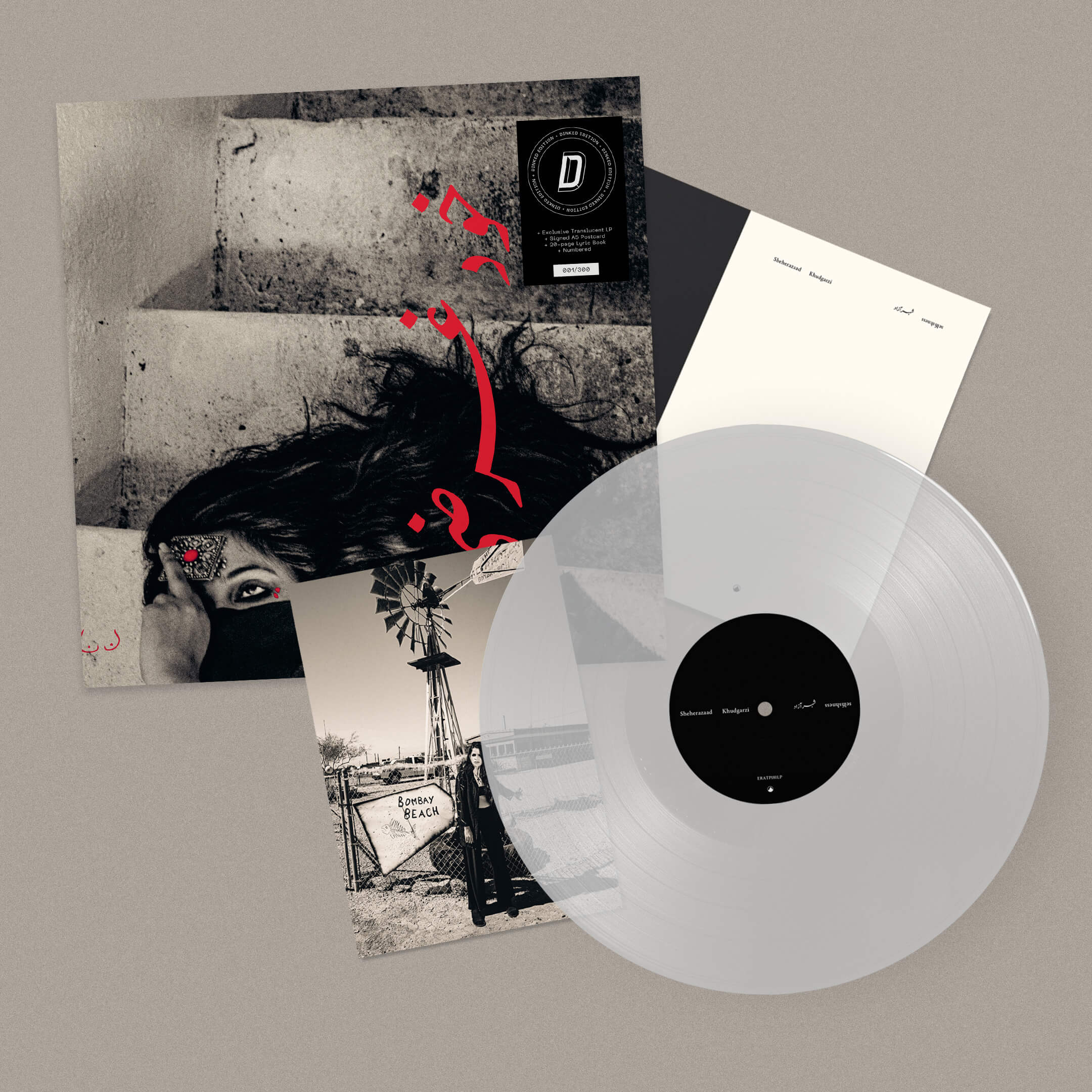 SHEHERAZAAD - KHUDGARZI - DINKED EDITION 437 - EXCLUSIVE TRANSPARENT LP VINYL + SIGNED POSTCARD & LYRIC BOOK