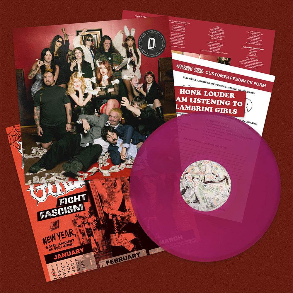 LAMBRINI GIRLS - NO REFUNDS - DINKED EDITION 440 - 'DON'T DINK SHAME MAGENTA' COLOUR VINYL LP + SIGNED INSERT + BUMPER STICKER & CALENDAR/POSTER - PRE ORDER OUT 15TH JANUARY 2027