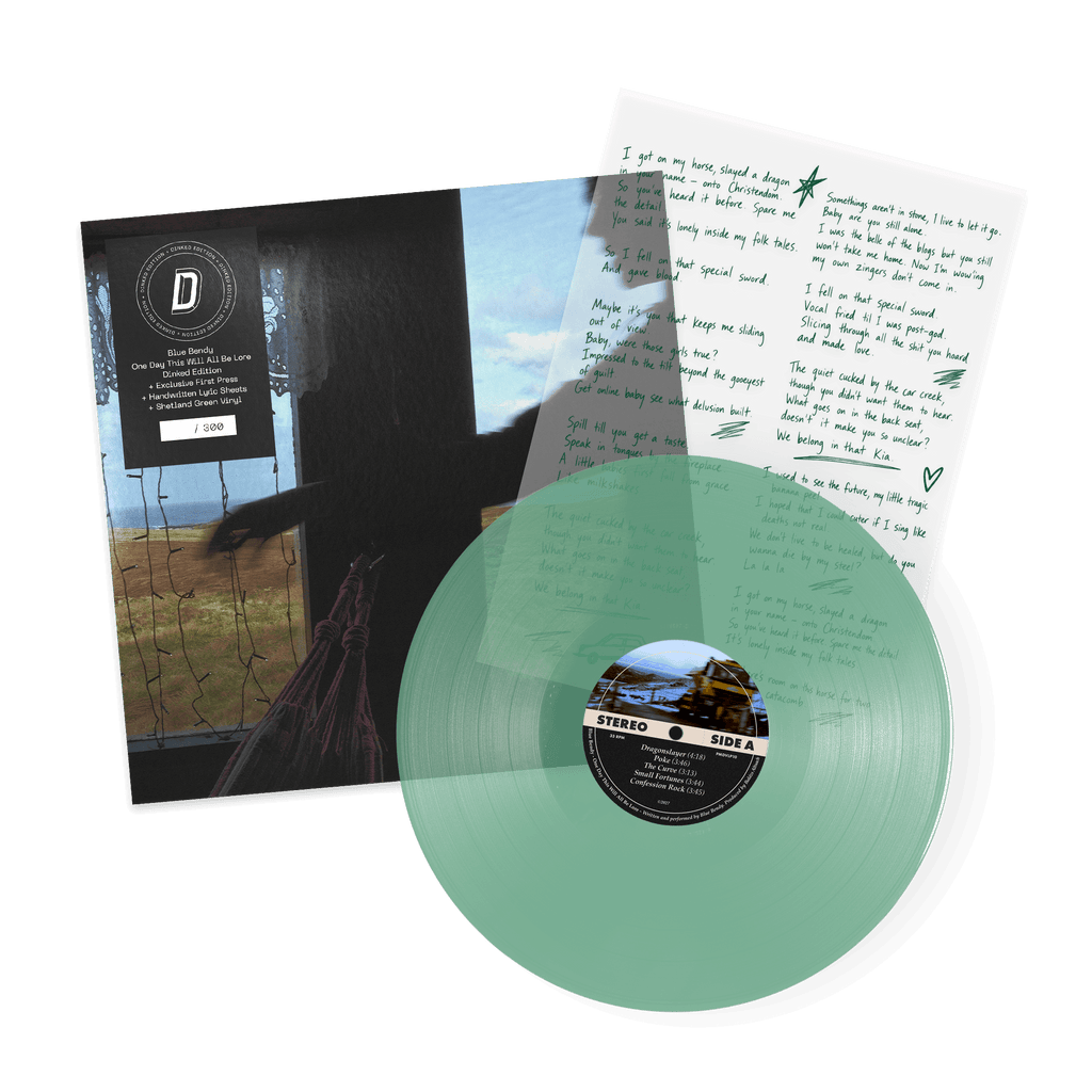 BLUE BENDY - ONE DAY THIS WILL ALL BE LORE - DINKED EDITION 443 - TRANSPARENT GREEN VINYL LP + HAND SCRIBBLED LYRIC SHEET - LIMITED TO 300 COPIES! PRE ORDER OUT 29TH JAN 2027