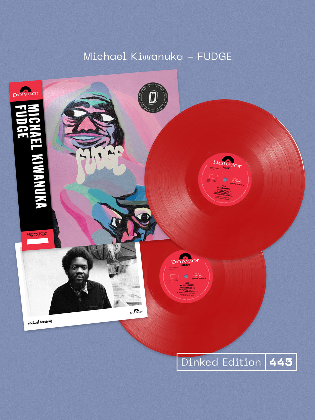 MICHAEL KIWANUKA - FUDGE - DINKED EDITION 445 - DOUBLE RED VINYL 2LP + PHOTO INSERT + NUMBERED OBI STRIP - LIMITED TO 1000 COPIES - PRE ORDER OUT 23RD OCT 2026