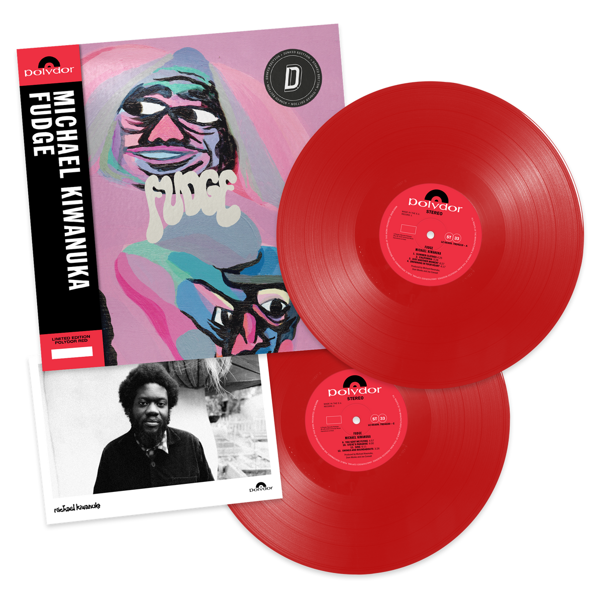 MICHAEL KIWANUKA - FUDGE - DINKED EDITION 445 - DOUBLE RED VINYL 2LP + PHOTO INSERT + NUMBERED OBI STRIP - LIMITED TO 1000 COPIES - PRE ORDER OUT 23RD OCT 2026