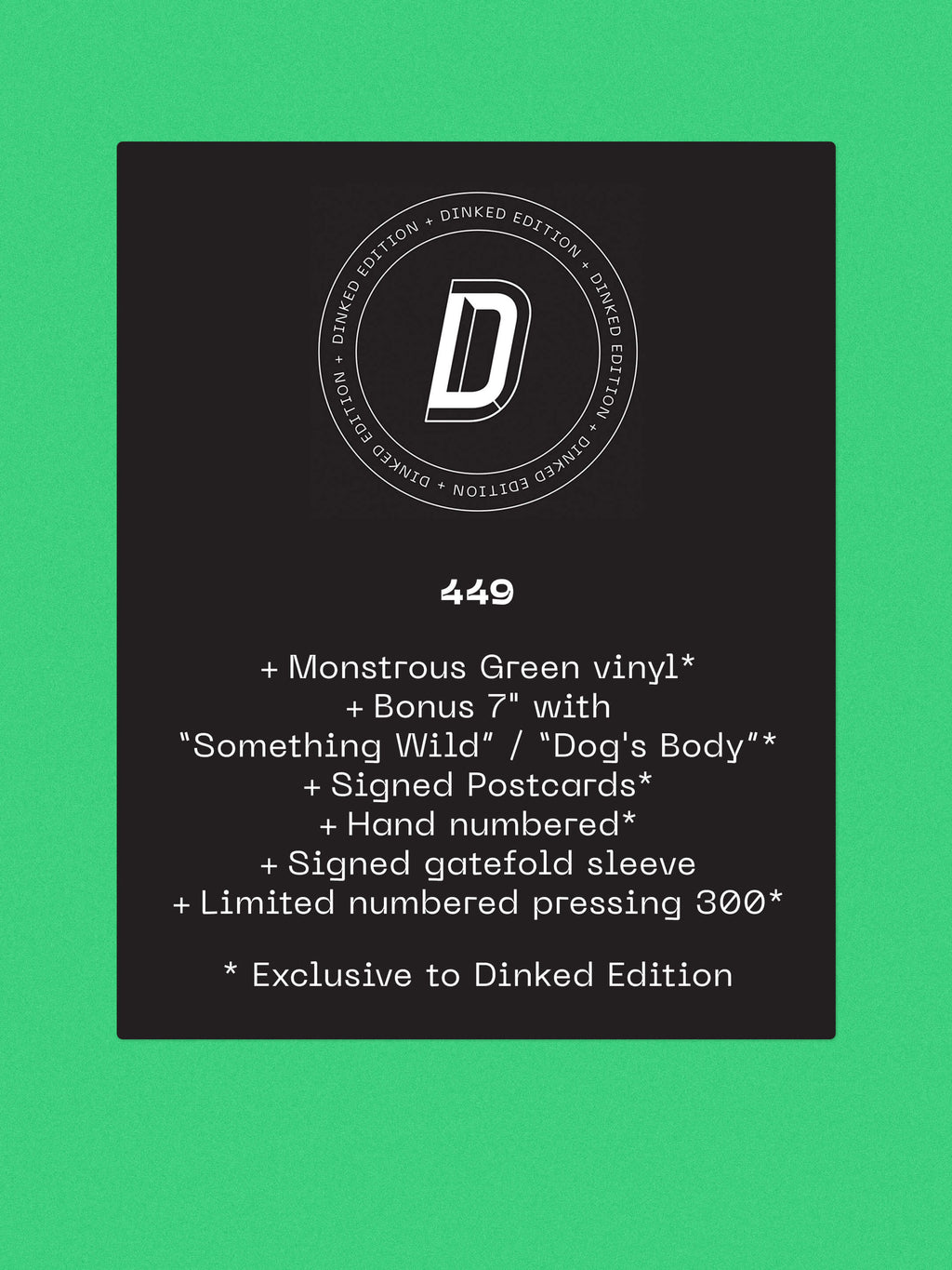 AMELIA COBURN - MYSELF AND OTHER MONSTERS - DINKED EDITION 449 - MONSTROUS GREEN VINYL LP + BONUS 7" & SIGNED POSTCARDS - PRE ORDER OUT 5TH MARCH 2027