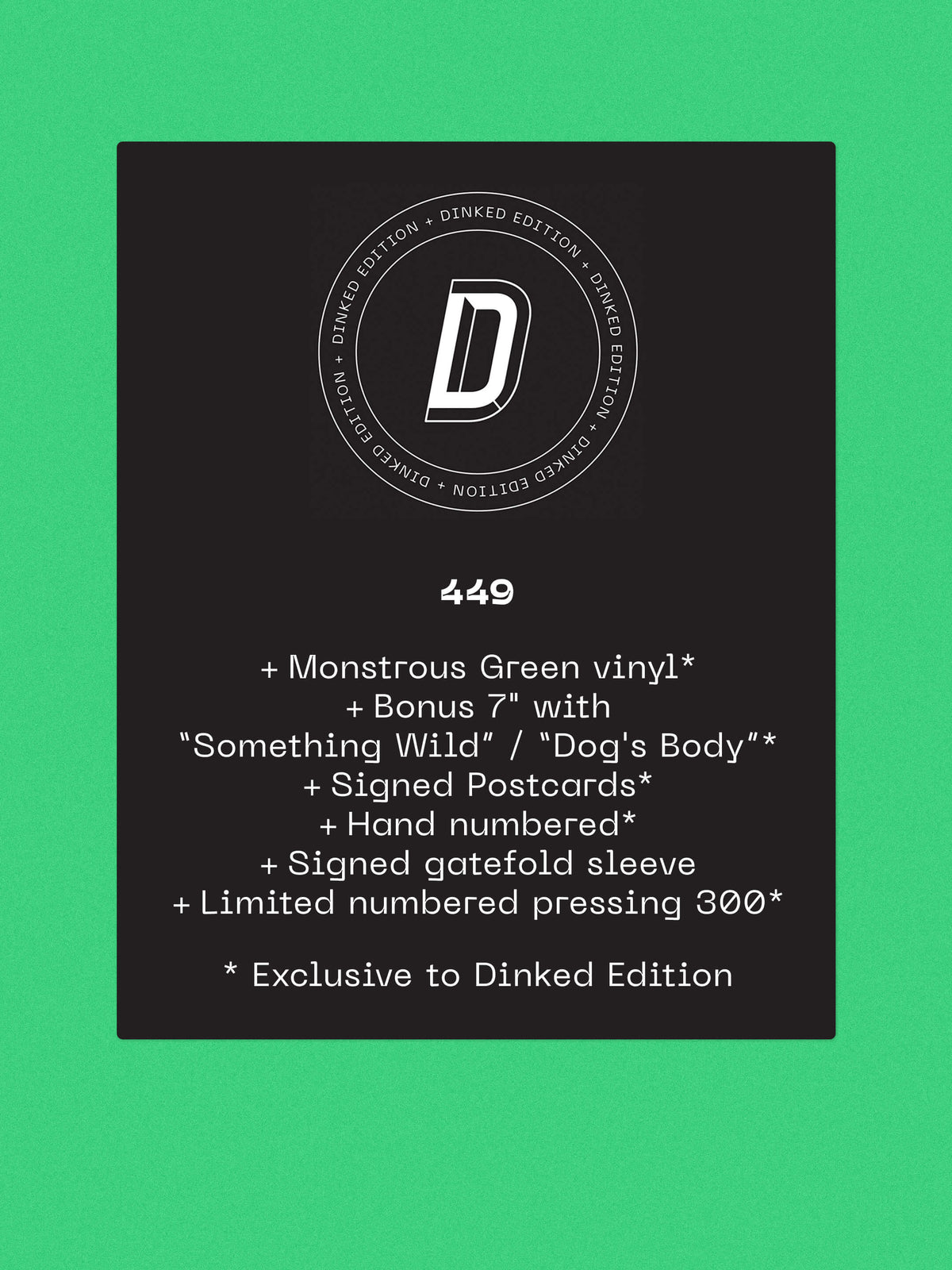 AMELIA COBURN - MYSELF AND OTHER MONSTERS - DINKED EDITION 449 - MONSTROUS GREEN VINYL LP + BONUS 7" & SIGNED POSTCARDS - PRE ORDER OUT 5TH MARCH 2027