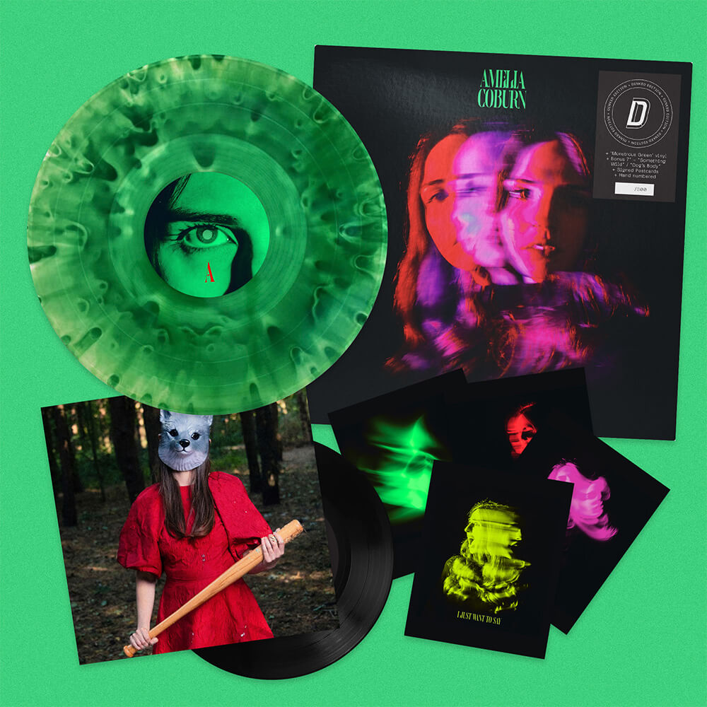 AMELIA COBURN - MYSELF AND OTHER MONSTERS - DINKED EDITION 449 - MONSTROUS GREEN VINYL LP + BONUS 7" & SIGNED POSTCARDS - PRE ORDER OUT 5TH MARCH 2027