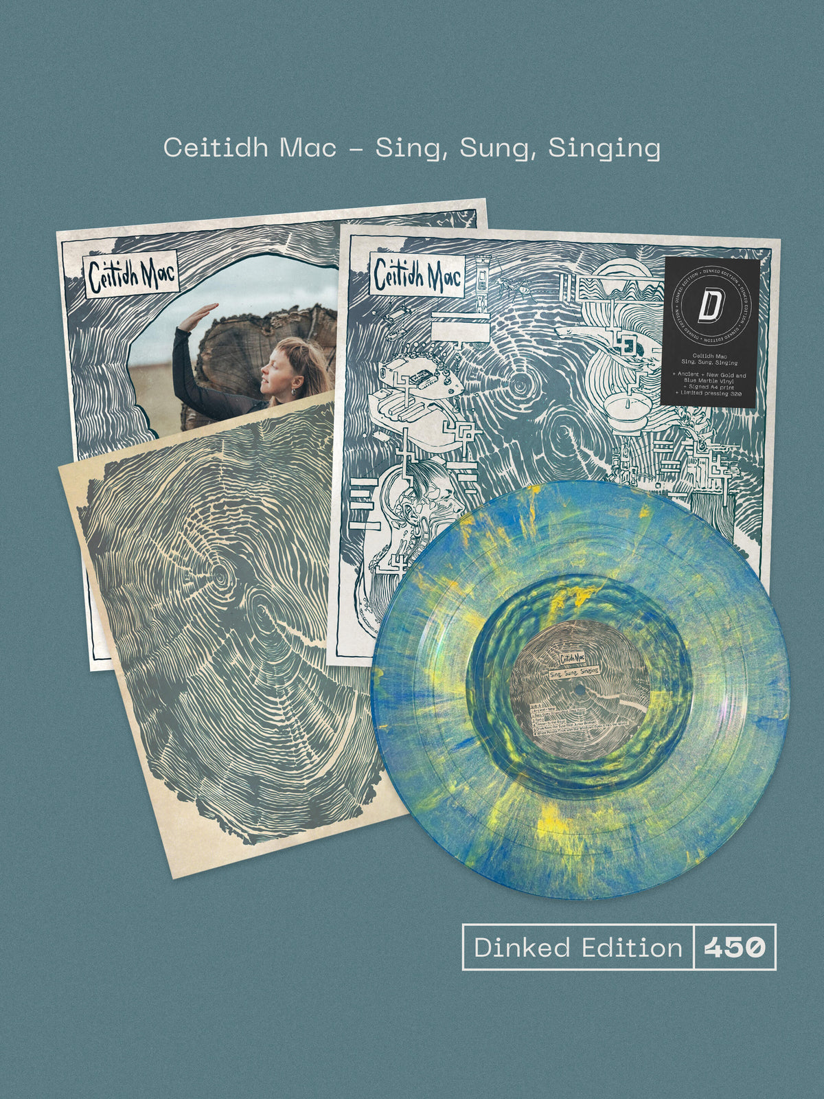 CEITIDH MAC - SING, SUNG, SINGING - DINKED EDITION 450 - ANCIENT + NEW GOLD & BLUE MARBLE VINYL LP + SIGNED PRINT LIMITED TO 300 COPIES - PRE ORDER OUT 8TH JAN 2027