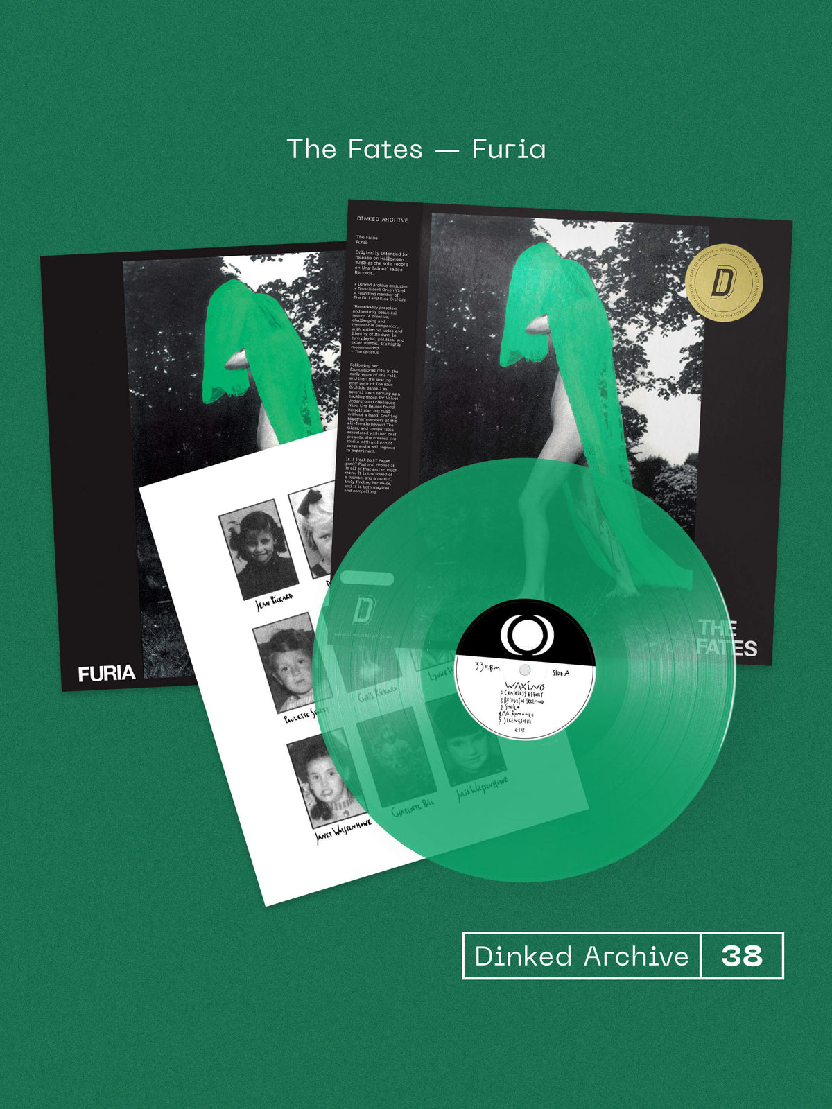 THE FATES - FURIA - DINKED ARCHIVE EDITION 38 - TRANSLUCENT GREEN VINYL LP + PRINT & STICKER - LIMITED TO 350 COPIES! PRE ORDER OUT 30TH OCT 2026