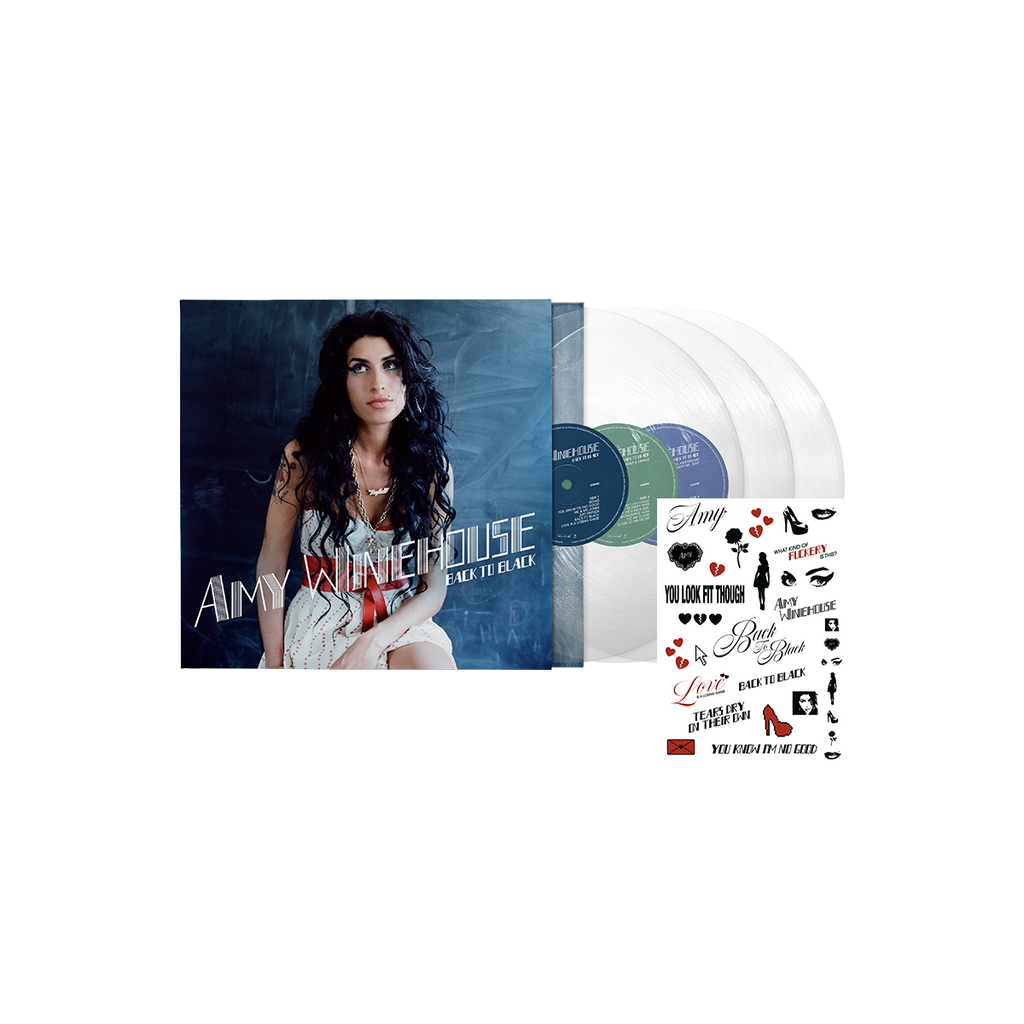 AMY WINEHOUSE - BACK TO BLACK 20TH ANNIVERSARY - LIMITED EDITION 3LP CLEAR VINYL + EXCLUSIVE A5 TATTOO SHEET