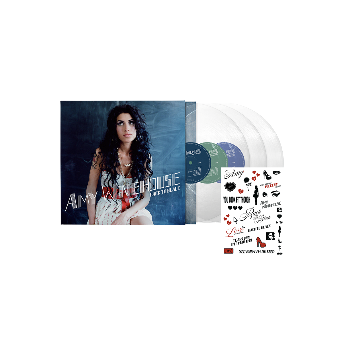 AMY WINEHOUSE - BACK TO BLACK 20TH ANNIVERSARY - LIMITED EDITION 3LP CLEAR VINYL + EXCLUSIVE A5 TATTOO SHEET