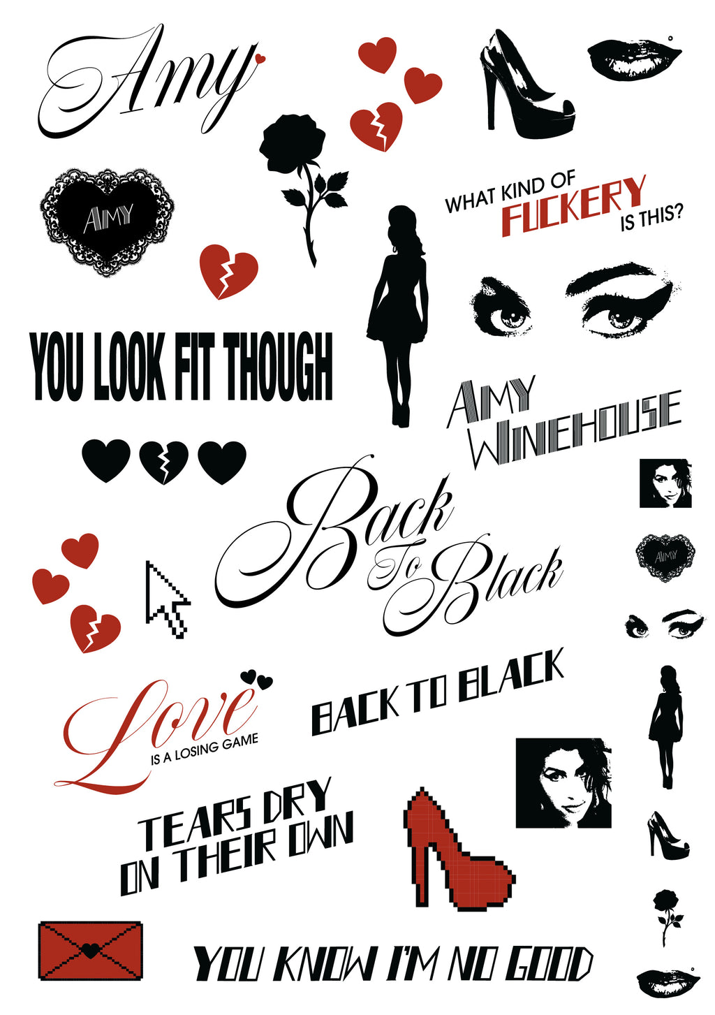 AMY WINEHOUSE - BACK TO BLACK 20TH ANNIVERSARY - LIMITED EDITION 3LP CLEAR VINYL + EXCLUSIVE A5 TATTOO SHEET