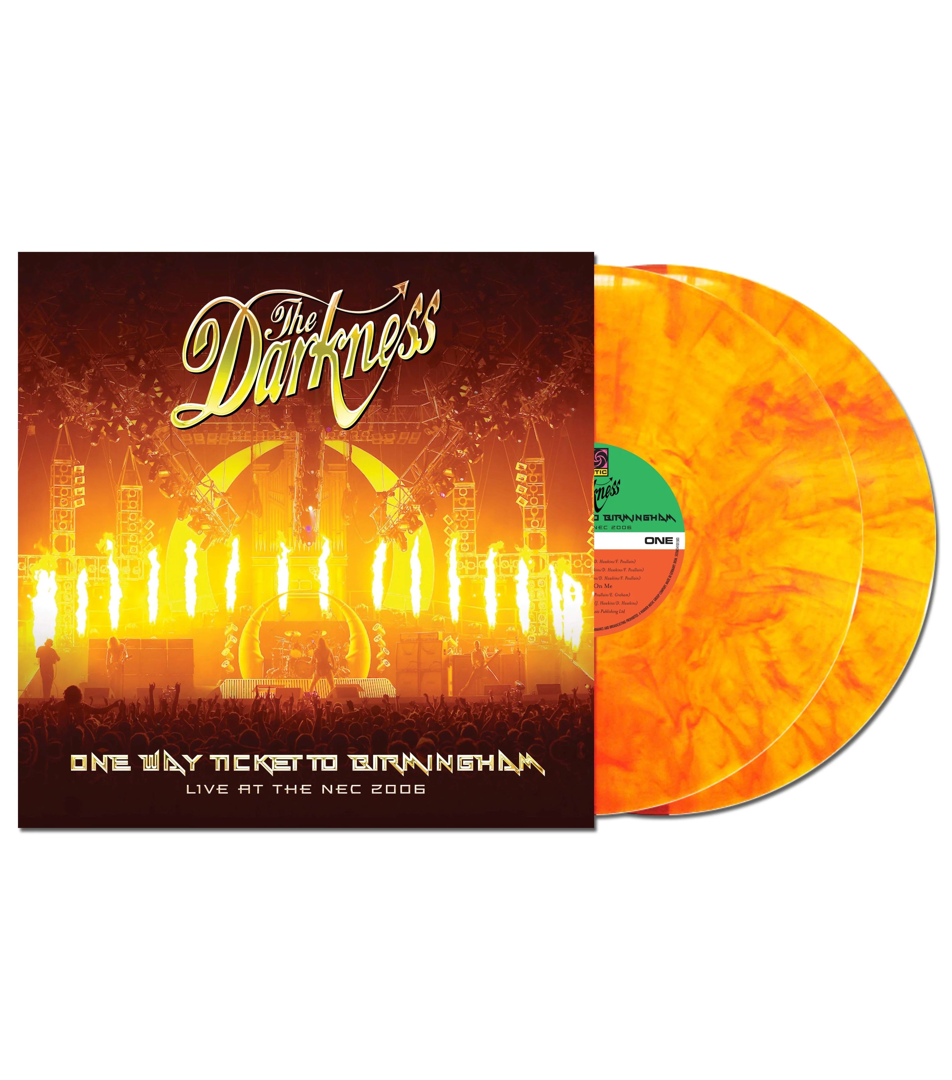 THE DARKNESS - ONE WAY TICKET TO BIRMINGHAM - LIMITED EDITION RED & YELLOW MARBLE VINYL 2LP RSD2026