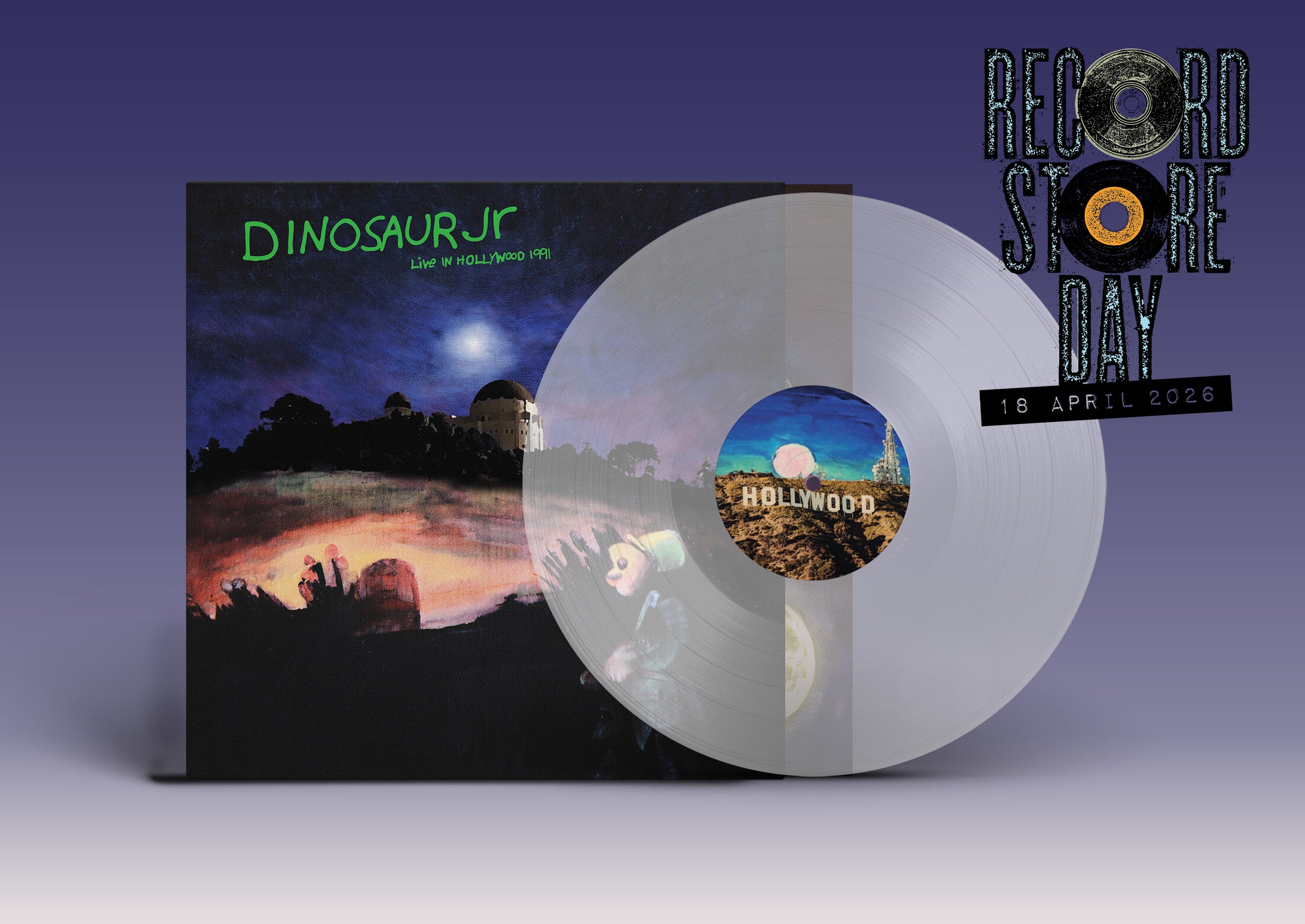 DINOSAUR JR - LIVE IN HOLLYWOOD 1991 - LIMITED EDITION TRANSPARENT CLEAR VINYL LP RSD2026
