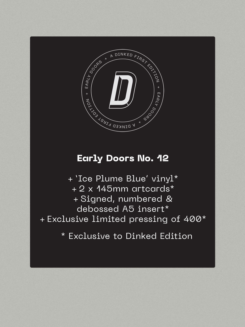 POST COMMON - POST COMMON - DINKED EARLY DOORS EDITION 12 - ICE PLUME BLUE VINYL LP + ART CARDS & SIGNED NUMBERED INSERT
