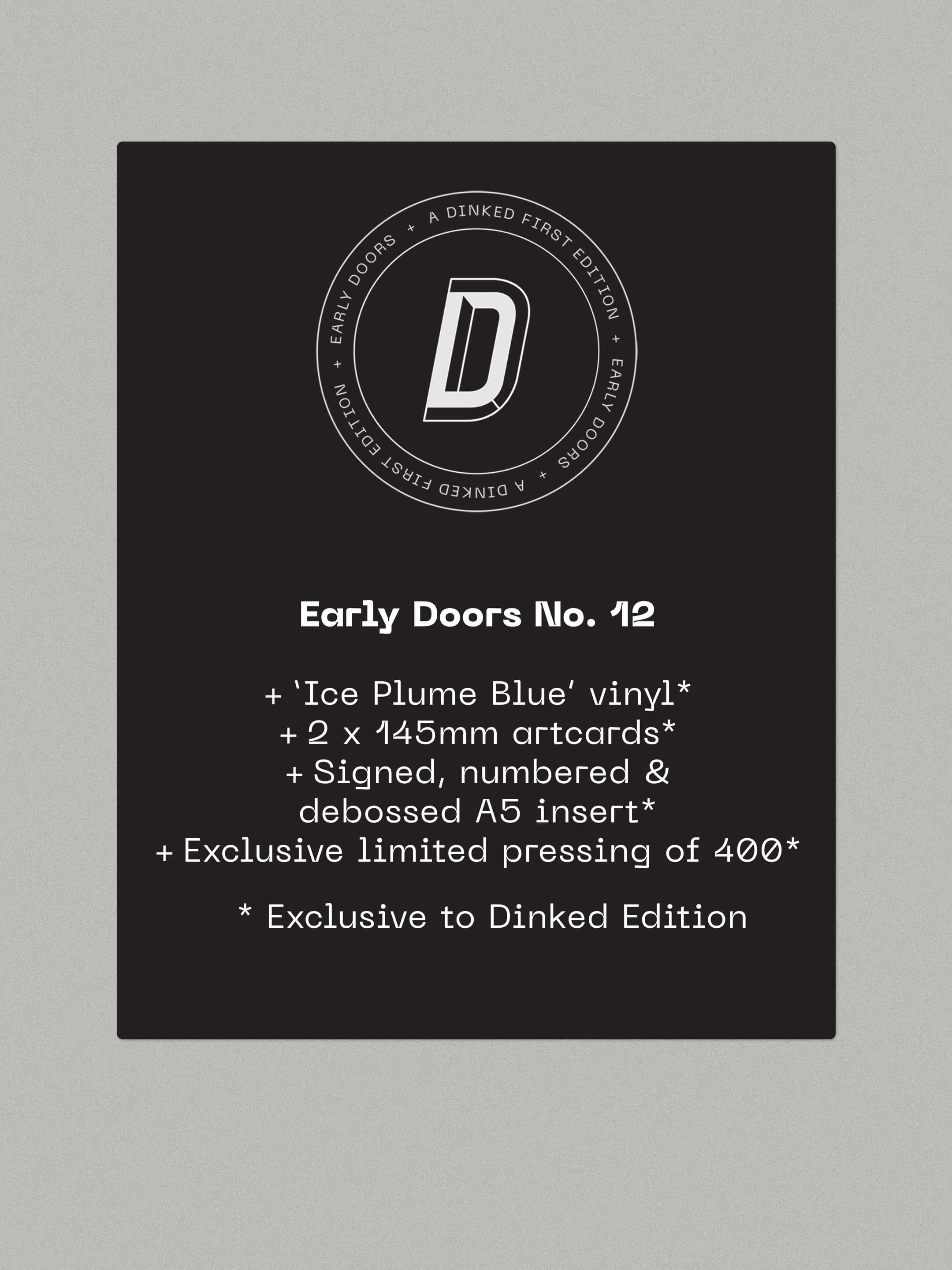 POST COMMON - POST COMMON - DINKED EARLY DOORS EDITION 12 - ICE PLUME BLUE VINYL LP + ART CARDS & SIGNED NUMBERED INSERT