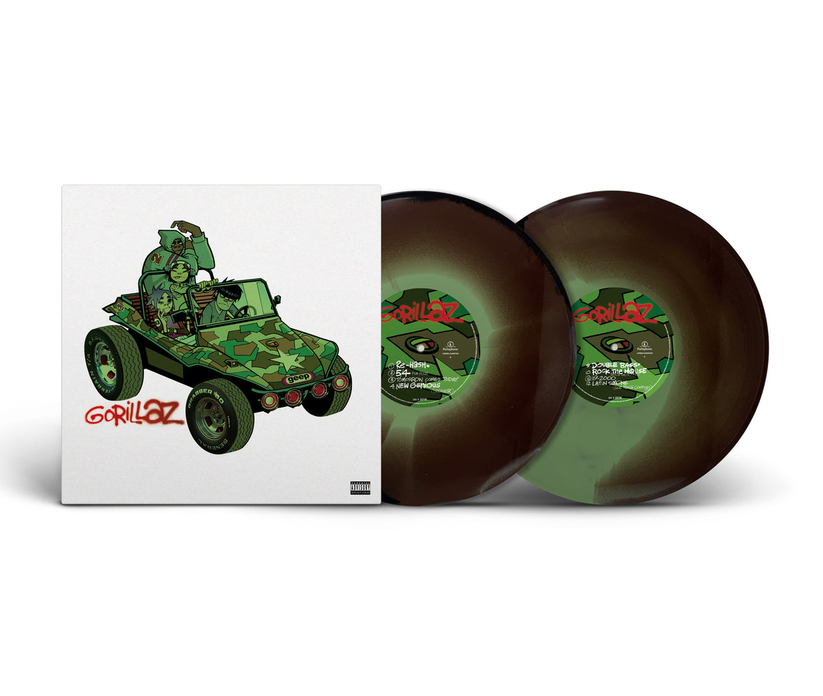GORILLAZ - GORILLAZ - LIMITED EDITION HAND PRESSED CAMOUFLAGE GREEN/BROWN/BLACK 2LP VINYL - PRE ORDER OUT 4TH DEC 2026