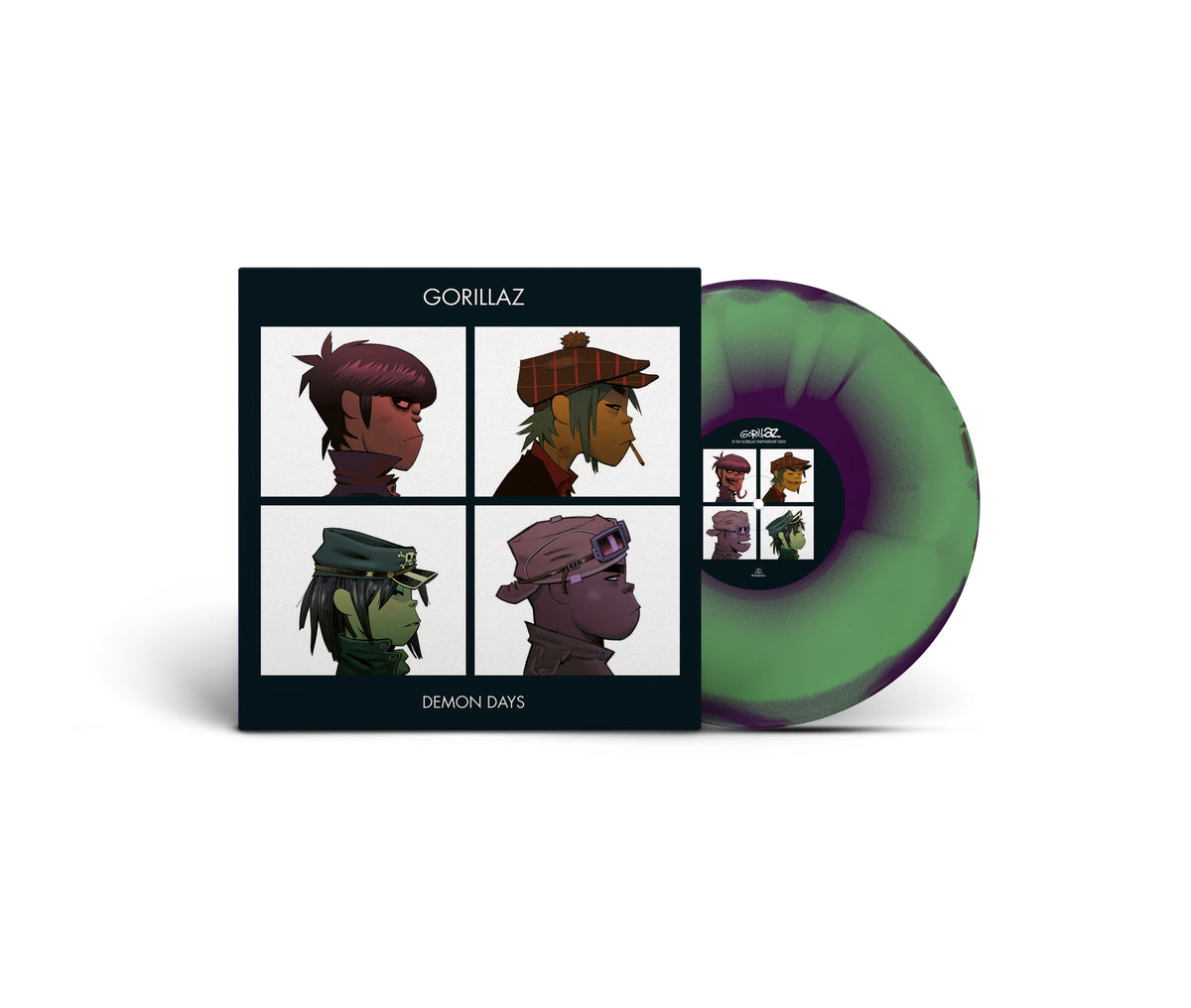 GORILLAZ - DEMON DAYS - LIMITED EDITION HAND PRESSED GREEN/PURPLE/RED LP VINYL - PRE ORDER OUT 4TH DEC 2026