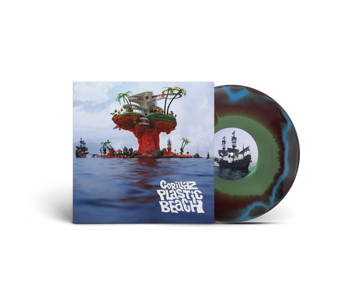 GORILLAZ - PLASTIC BEACH - LIMITED EDITION HAND PRESSED BLUE/GREEN/ORANGE LP VINYL - PRE ORDER OUT 4TH DEC 2026