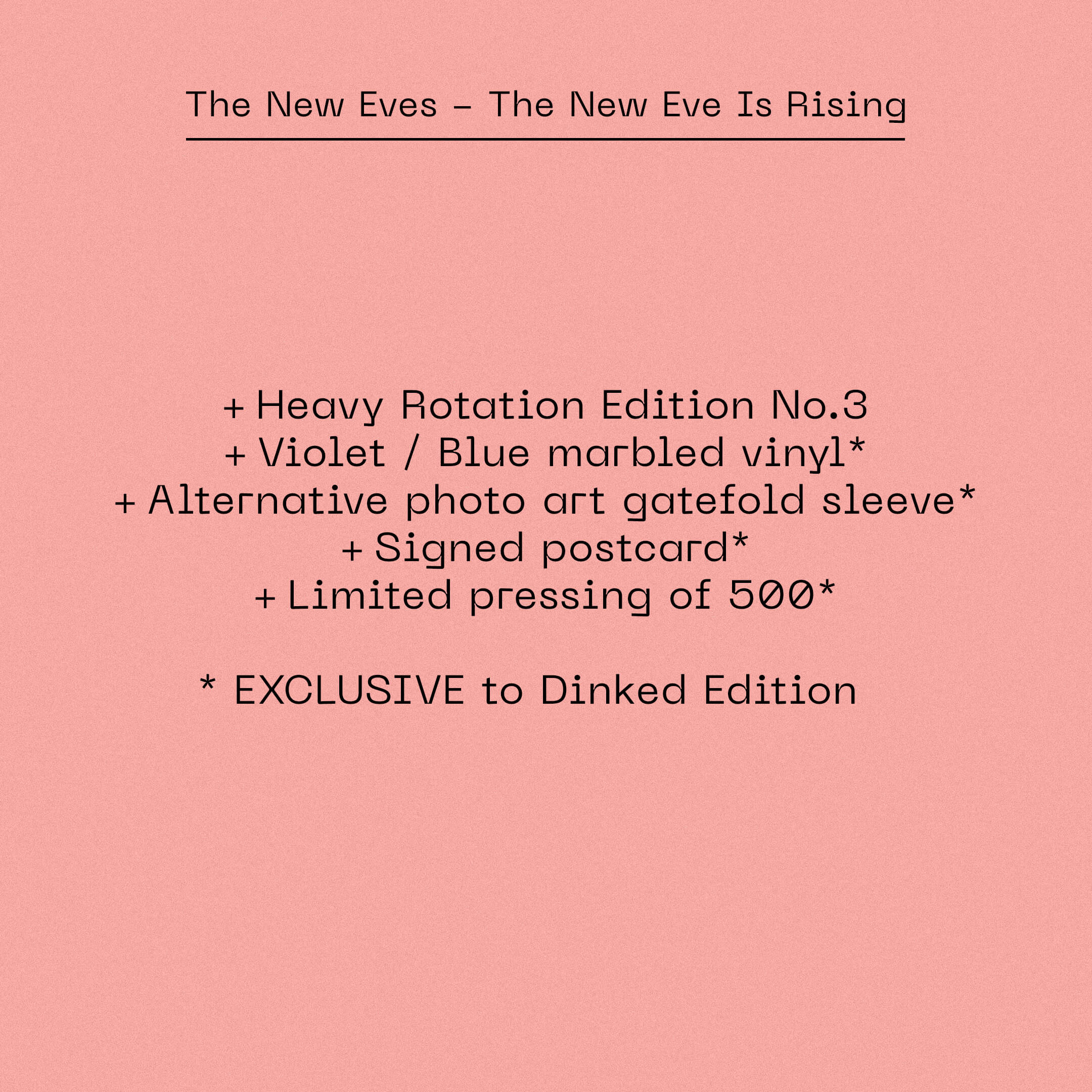THE NEW EVES - THE NEW EVE IS RISING - DINKED HEAVY ROTATION EDITION BLUE MARBLED VINYL LP