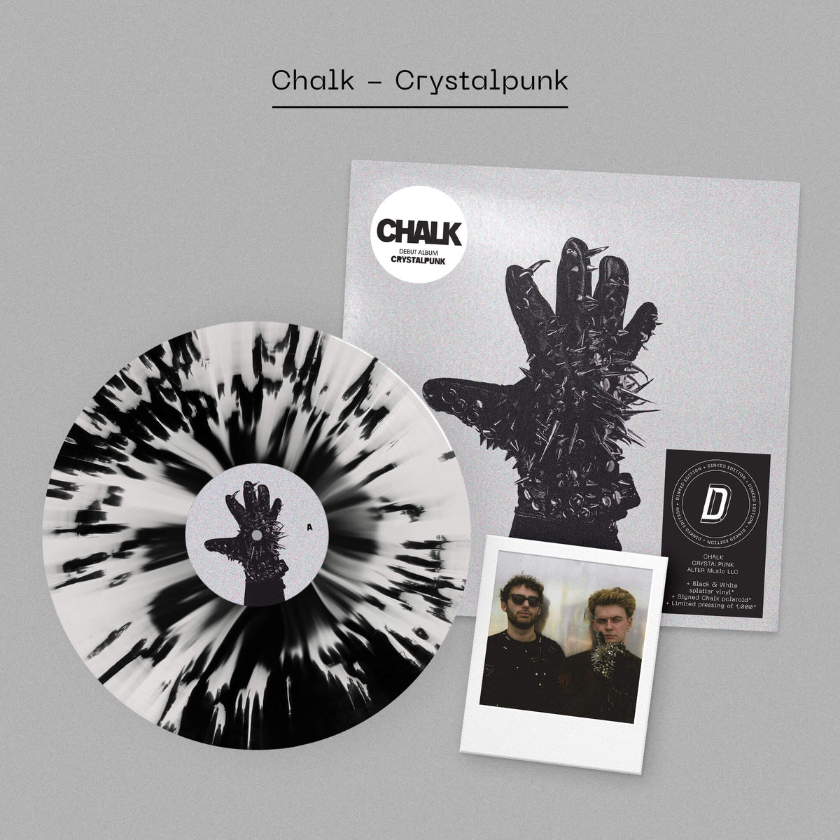 CHALK - CRYSTALPUNK - DINKED EDITION BLACK & WHITE SPLATTER VINYL LP