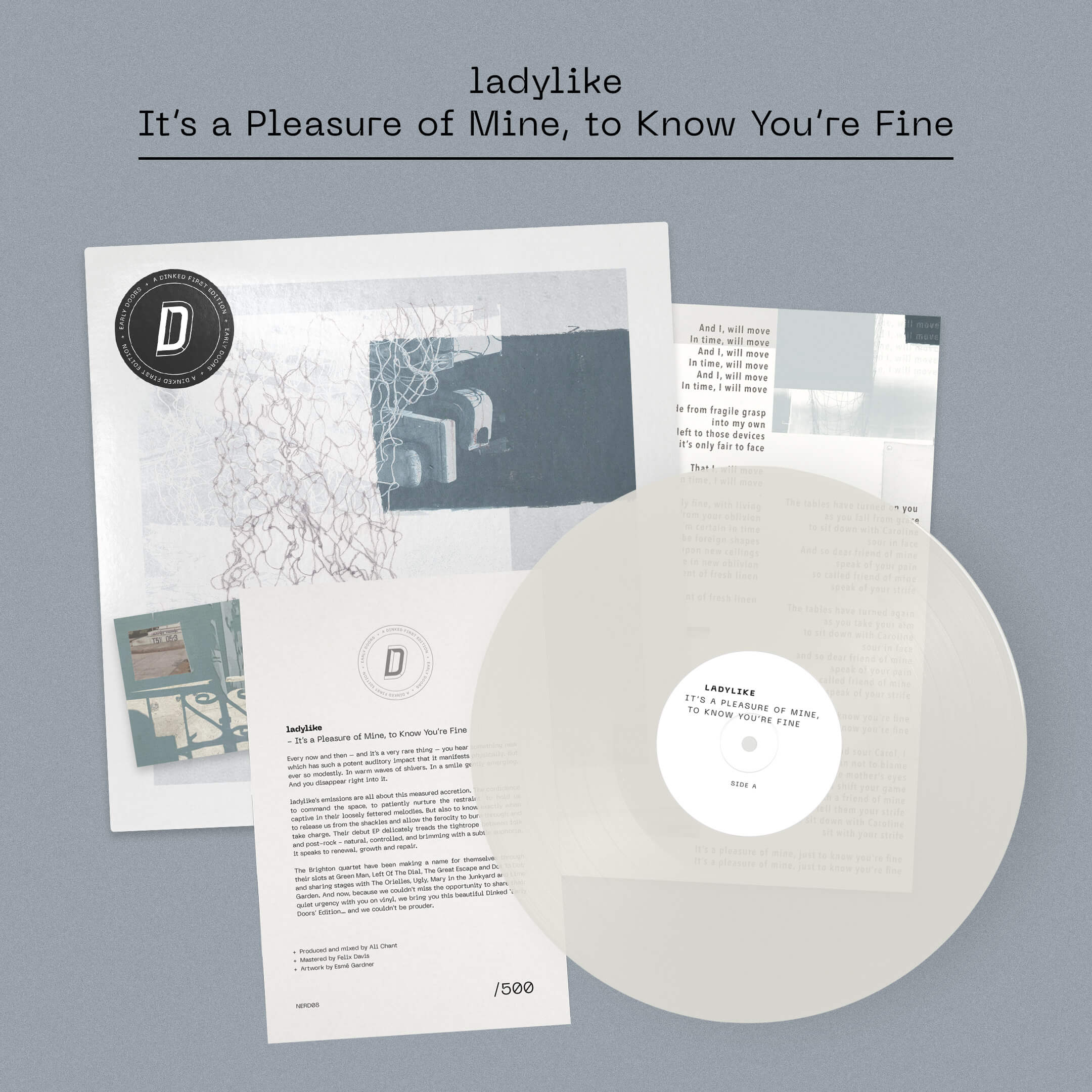 LADYLIKE - IT’S A PLEASURE OF MINE, TO KNOW YOU’RE FINE - EARLY DOORS DINKED EDITION MILKY CLEAR VINYL LP