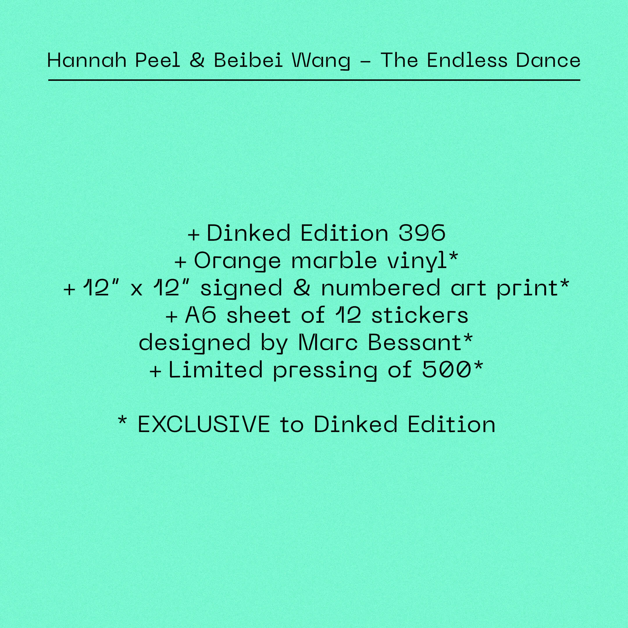 HANNAH PEEL & BEIBEI WANG - THE ENDLESS DANCE - DINKED EDITION ORANGE MARBLE VINYL LP