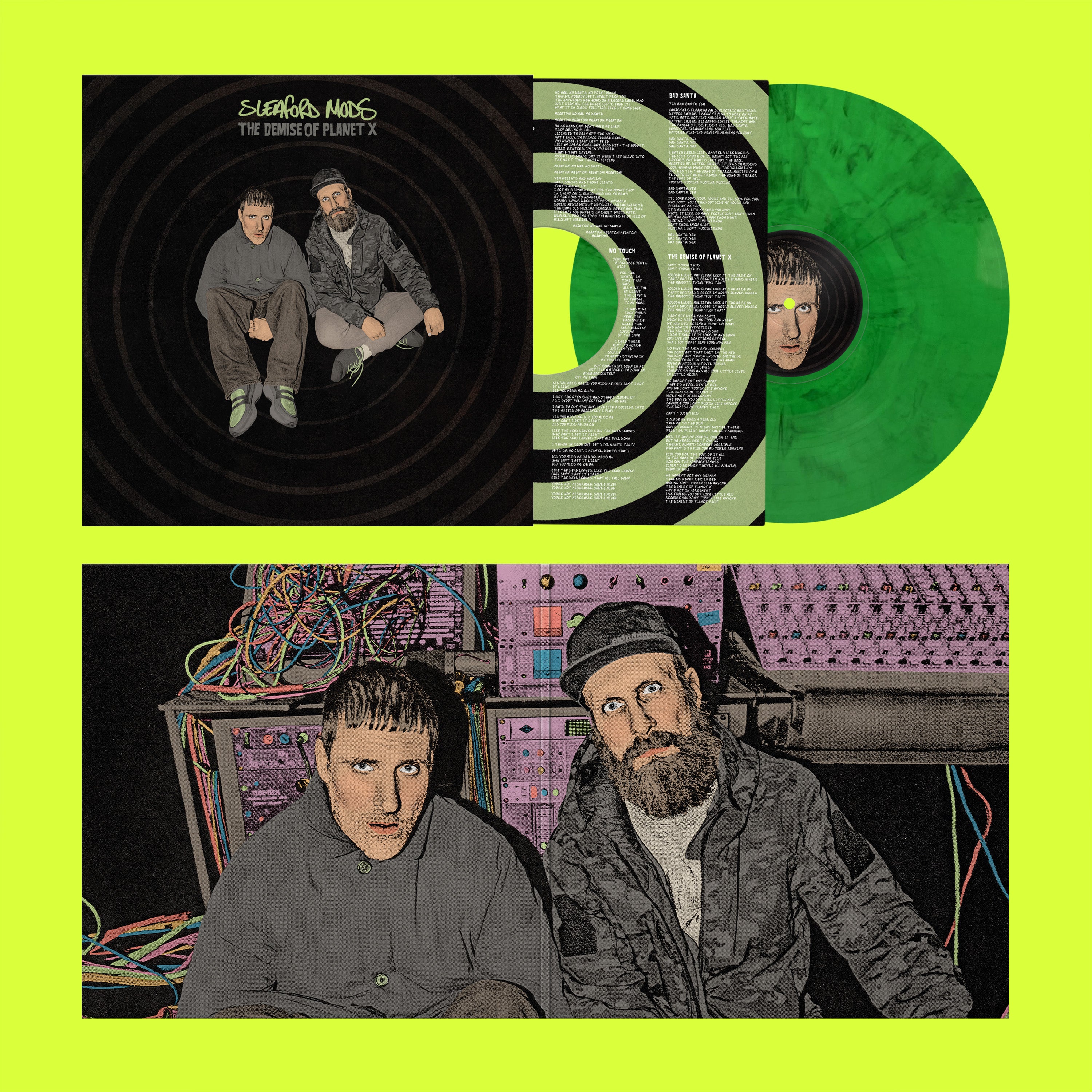 SLEAFORD MODS - THE DEMISE OF PLANET X - LIMITED EDITON NEON GREEN MARBLED VINYL LP IN GLOW IN THE DARK SLEEVE