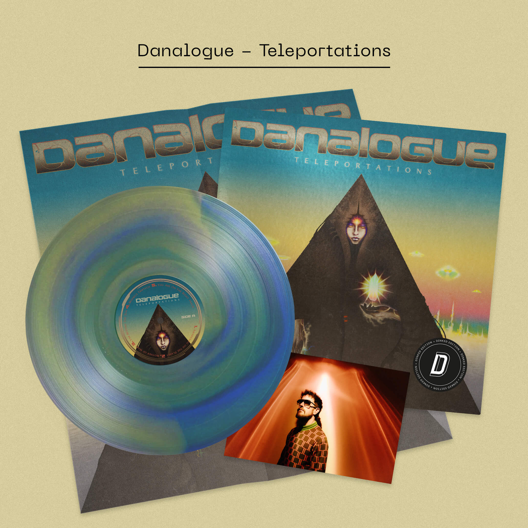 DANALOGUE - TELEPORTATIONS - DINKED EDITION 398 - BLUE & GREEN VORTEX EFFECT VINYL LP