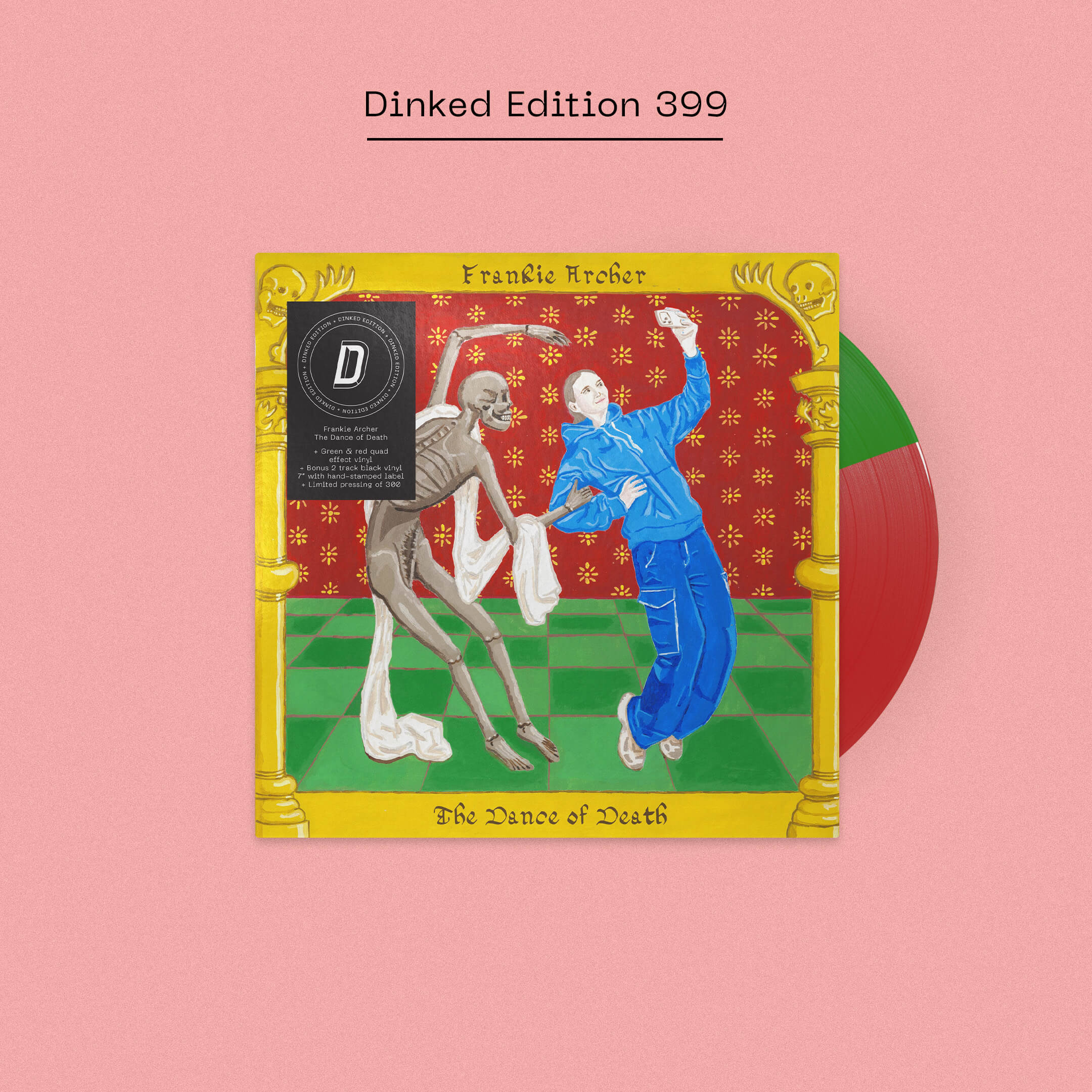 FRANKIE ARCHER - THE DANCE OF DEATH - DINKED EDITION 399 GREEN & RED QUAD EFFECT VINYL LP + BONUS 7”
