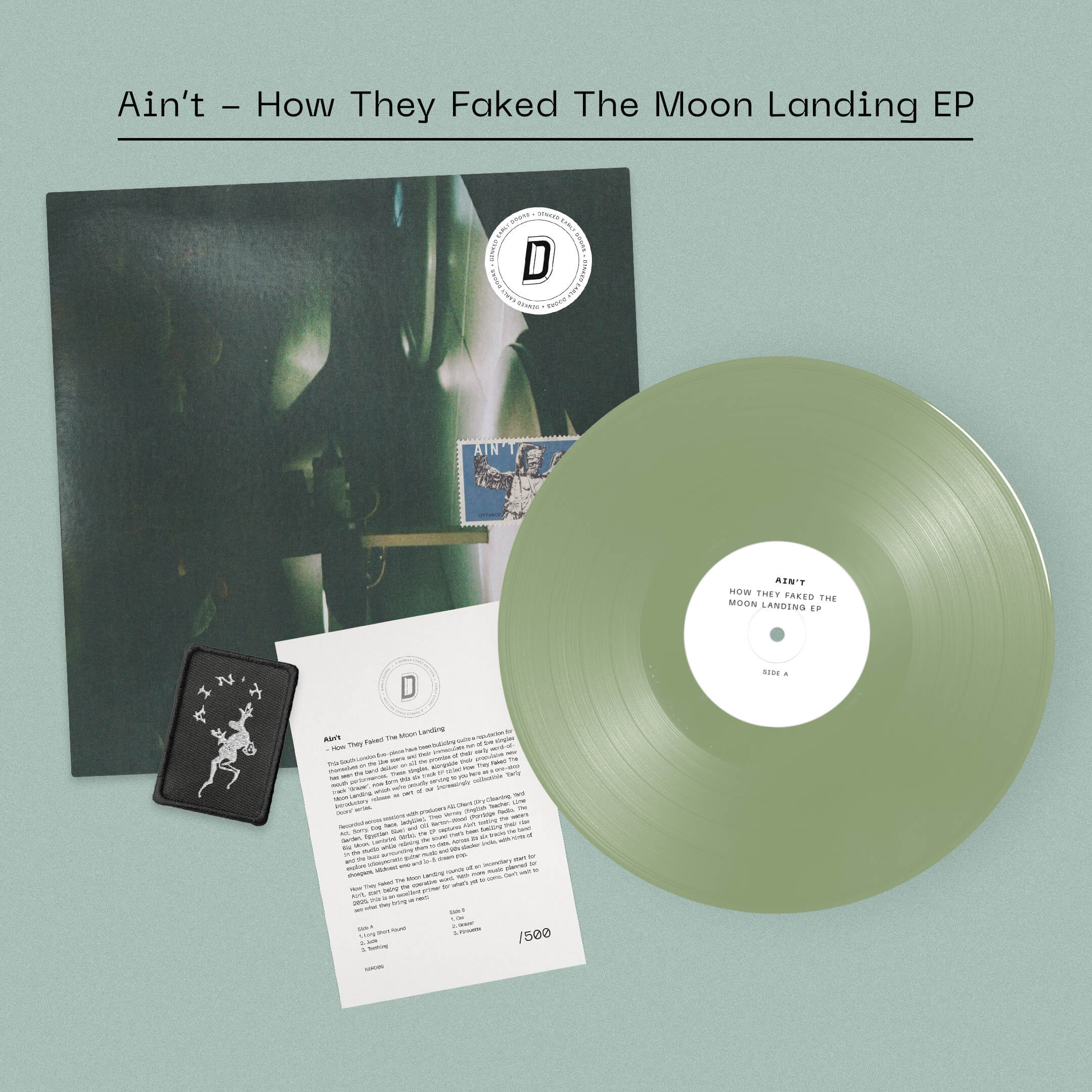 AIN’T - HOW THEY FAKED THE MOON LANDING EP - DINKED EARLY DOORS EDITION NO.9 - DUCK EGG GREEN VINYL