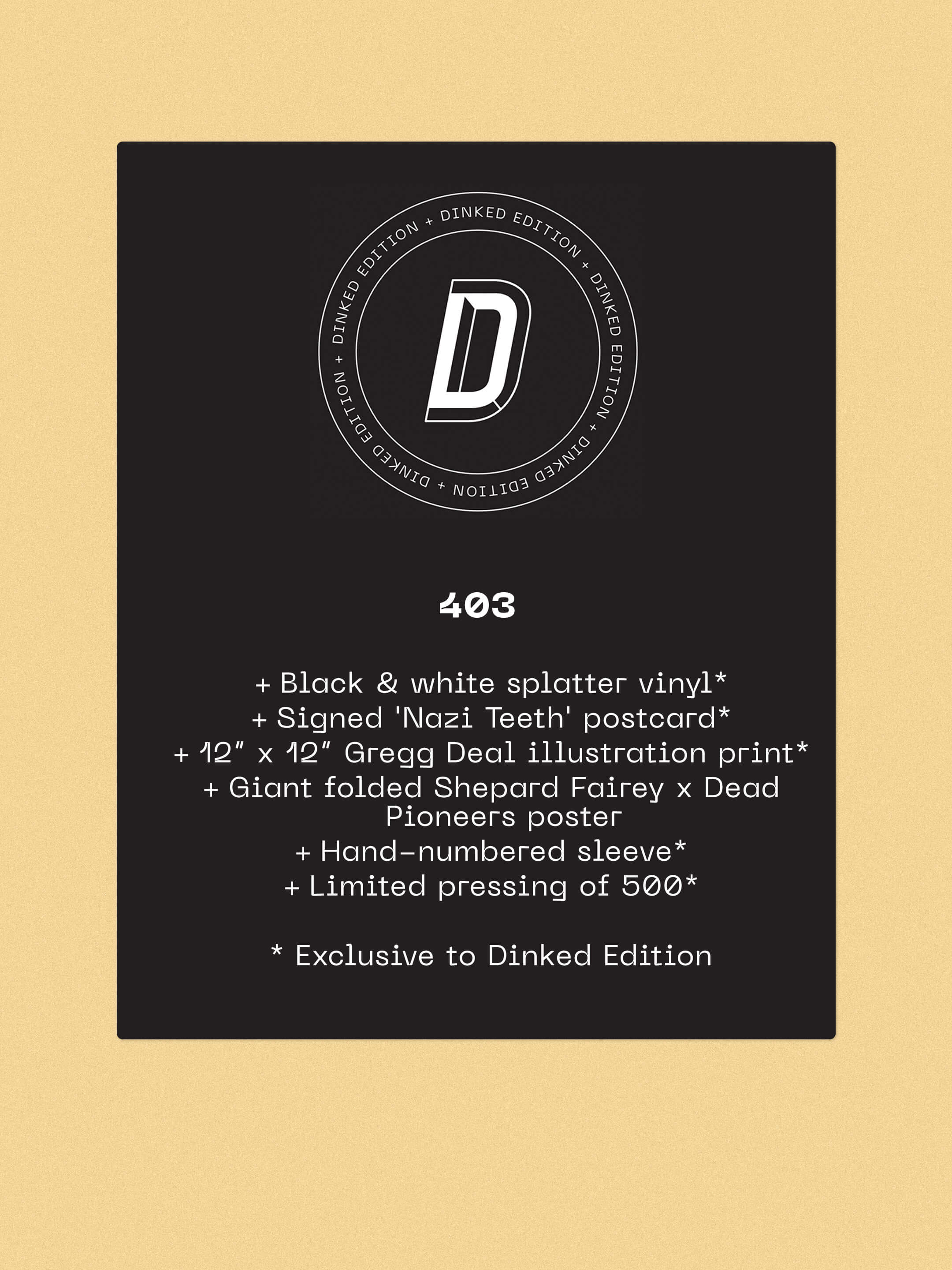 DEAD PIONEERS - WAGON BURNER - DINKED EDITION 403 - BLACK & WHITE SPLATTER VINYL LP