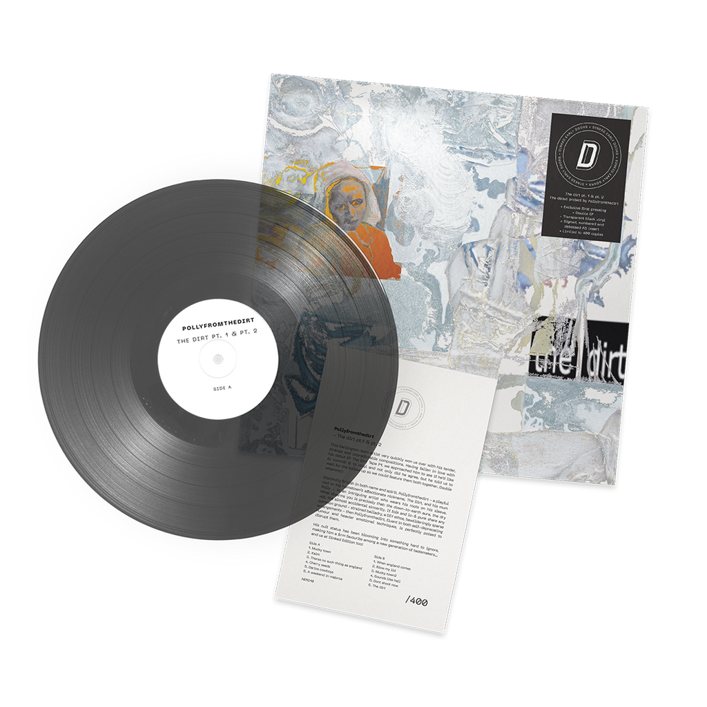 POLLYFROMTHEDIRT - THE DIRT - DINKED EARLY DOORS EDITION 10 - SIGNED & NUMBERED TRANSLUCENT BLACK VINYL LP