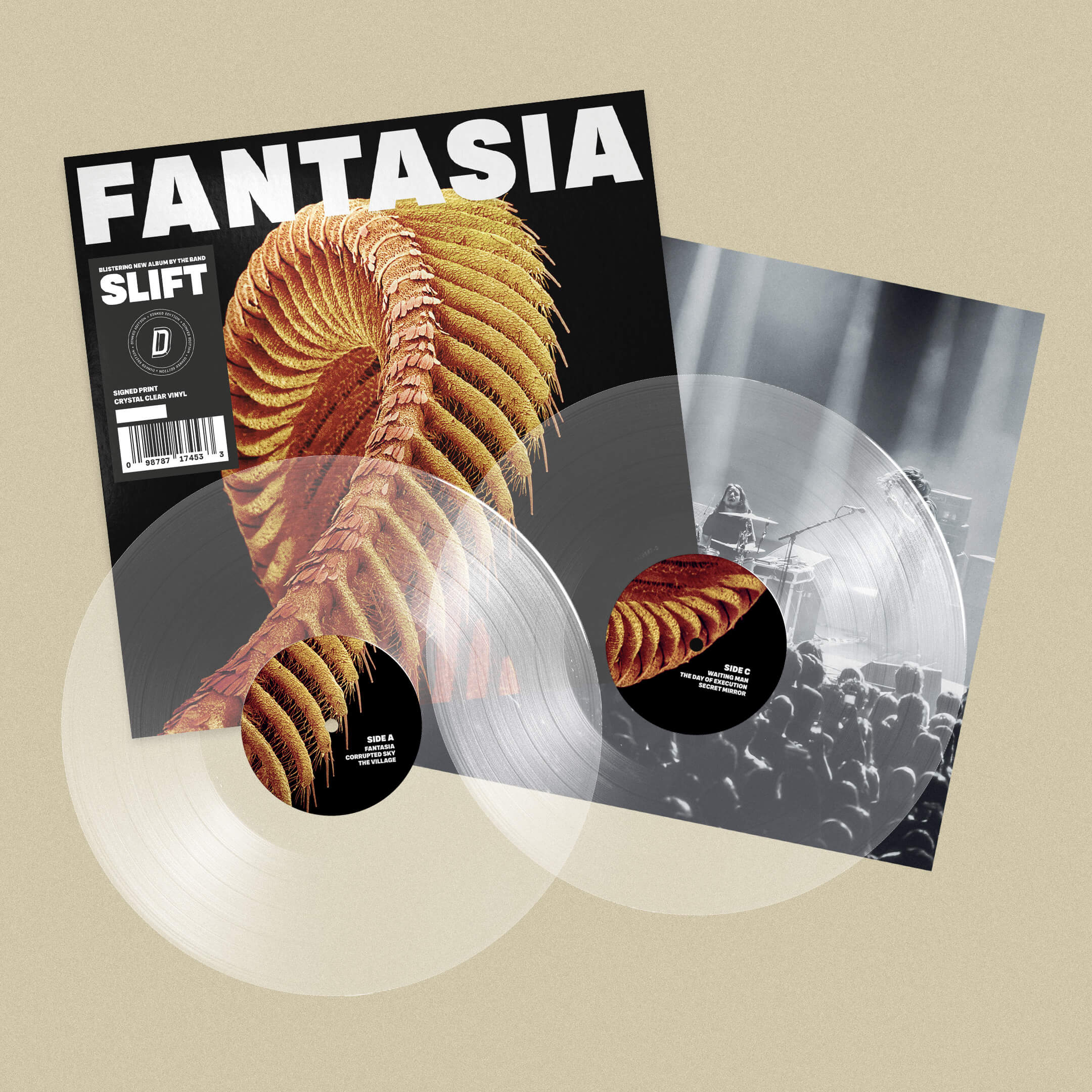SLIFT - FANTASIA - DINKED EDITION 404 - CRYSTAL CLEAR VINYL 2LP & SIGNED PRINT