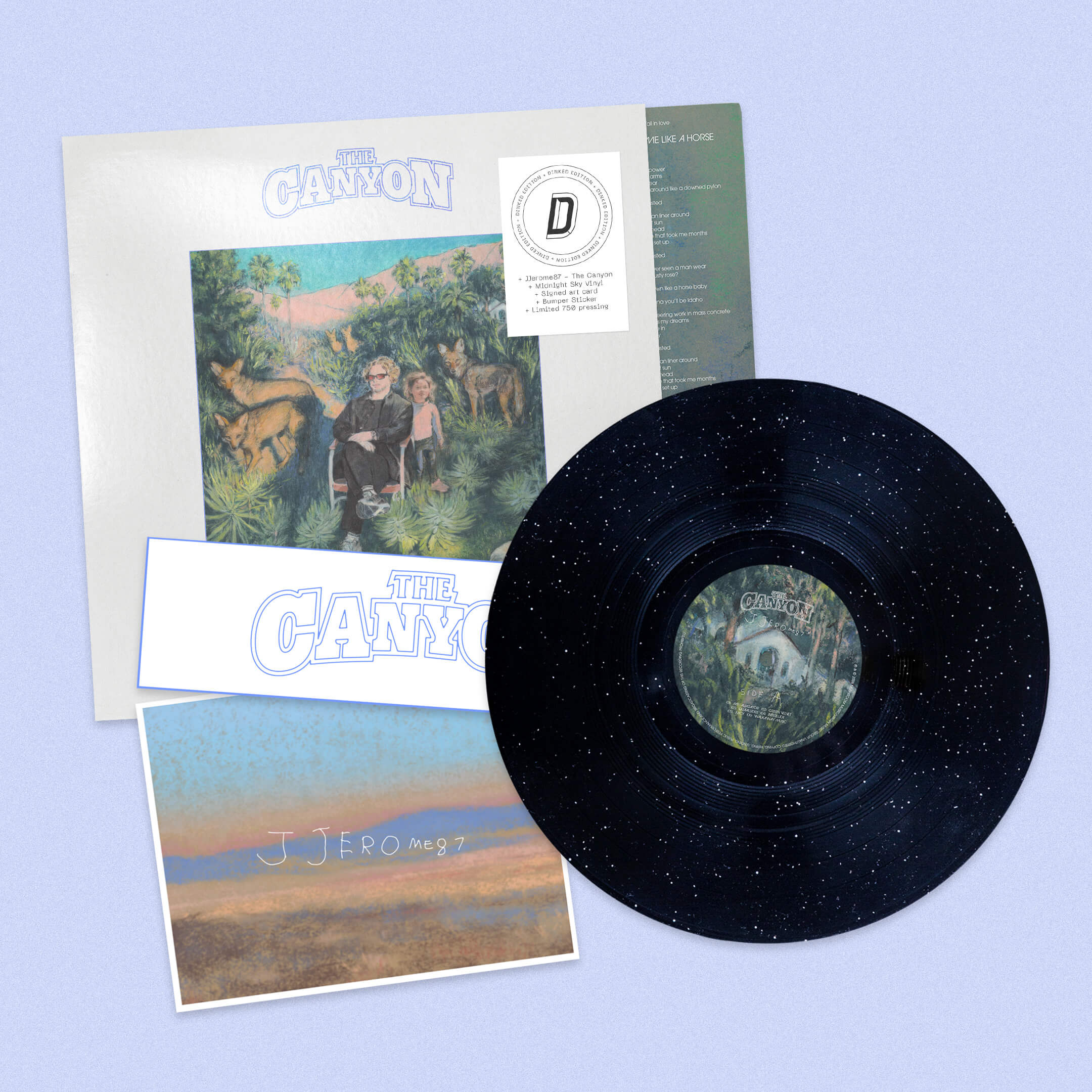 JJEROME87 - THE CANYON - DINKED EDITION 406 - MIDNIGHT SKY COLOUR VINYL LP + SIGNED ART CARD