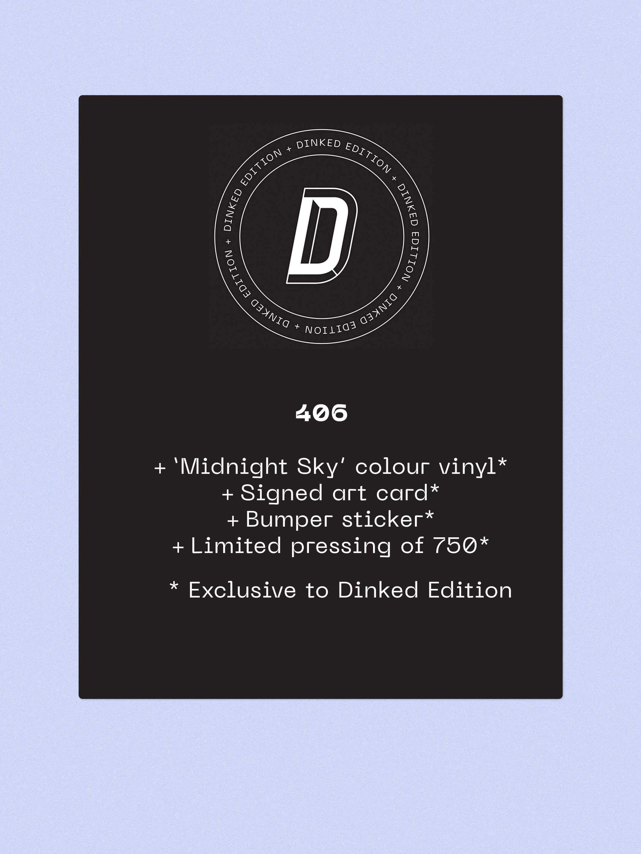 JJEROME87 - THE CANYON - DINKED EDITION 406 - MIDNIGHT SKY COLOUR VINYL LP + SIGNED ART CARD