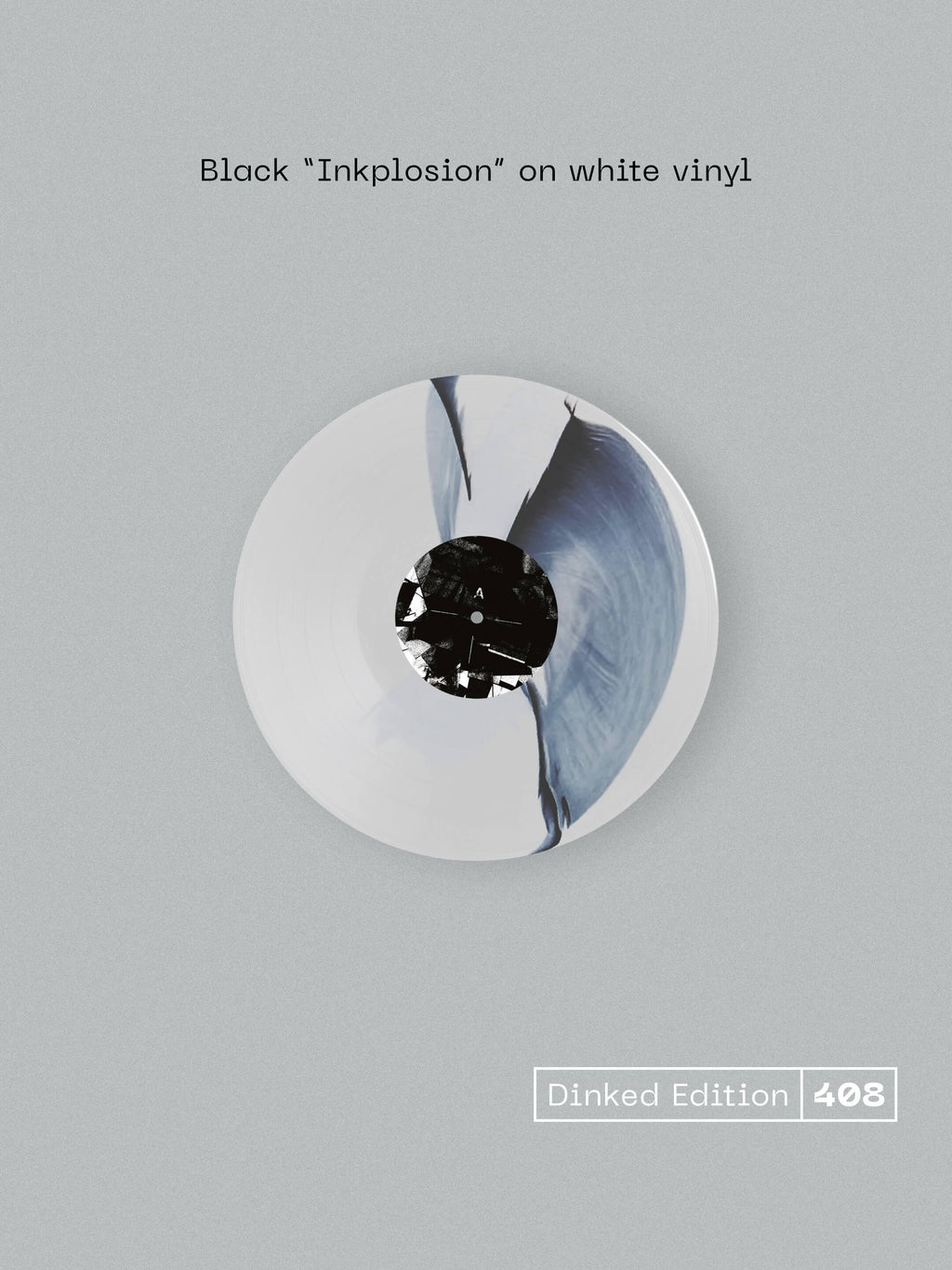 TRICKY - DIFFERENT WHEN IT’S SILENT - DINKED EDITION 408 - BLACK IMPLOSION ON WHITE VINYL LP + ART PRINT