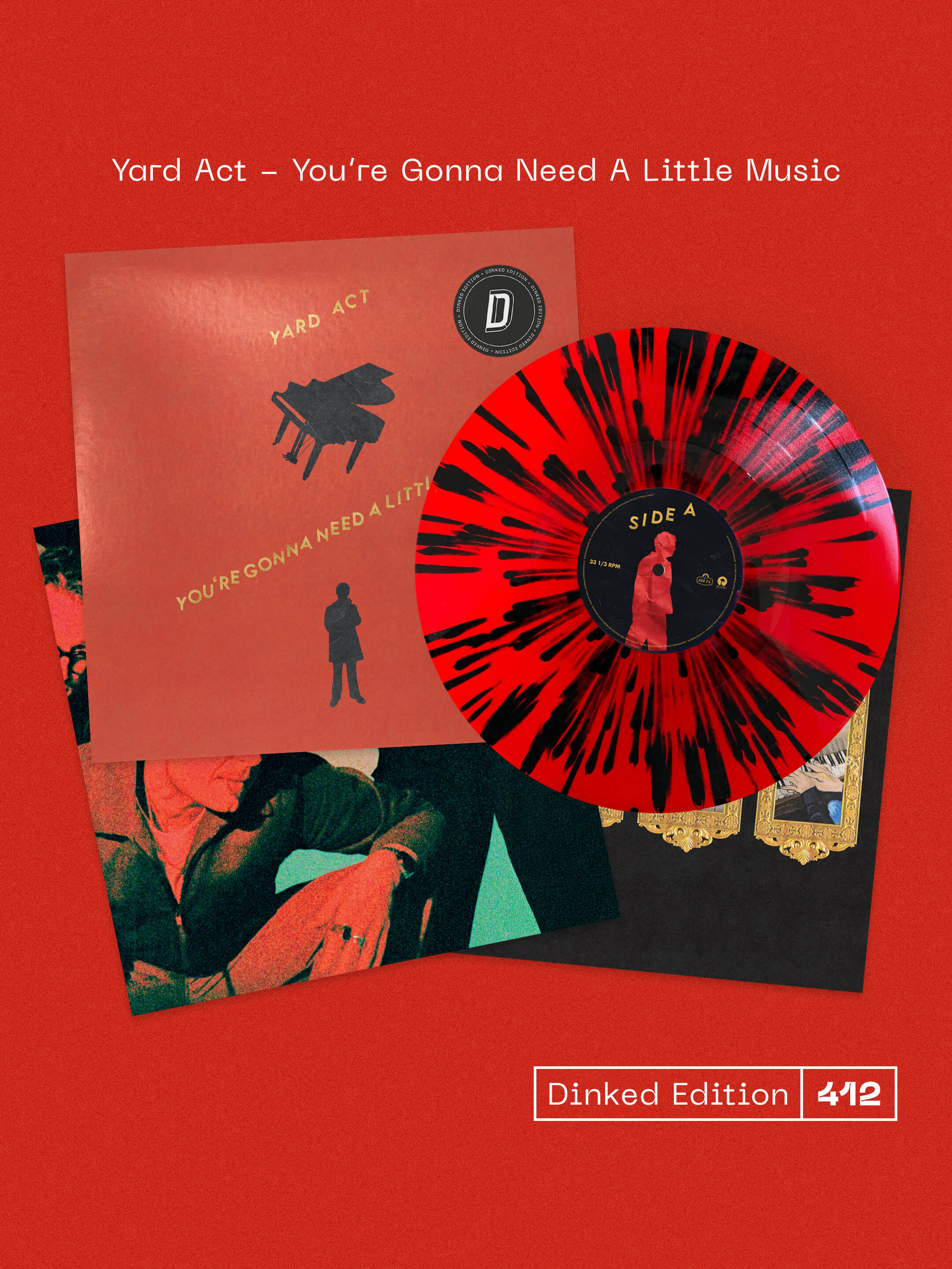 YARD ACT - YOU’RE GONNA NEED A LITTLE MUSIC - DINKED EDITION 412 - RED & BLACK SPLATTER VINYL LP