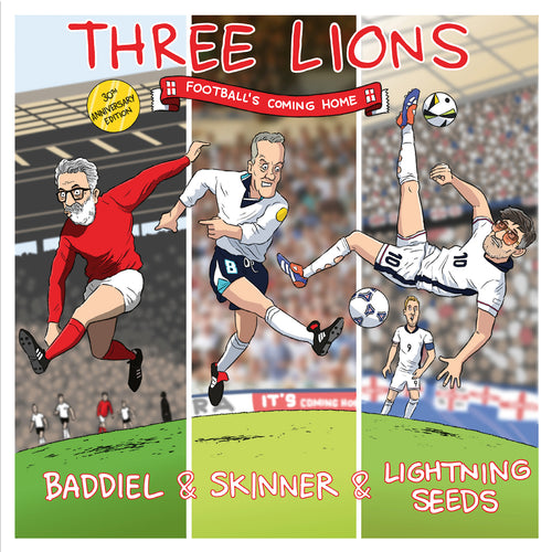 BADDIEL, SKINNER & THE LIGHTNING SEEDS - THREE LIONS (FOOTBALL’S COMING HOME) - LIMITED EDITION RED 7” VINYL