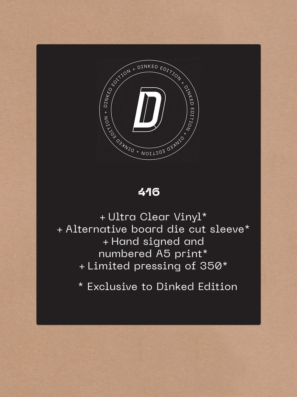 FORMAL SPPEEDWEAR - PUNCH CARD - DINKED EDITION 414 - ULTRA CLEAR VINYL LP + PRINT HAND SIGNED & NUMBERED