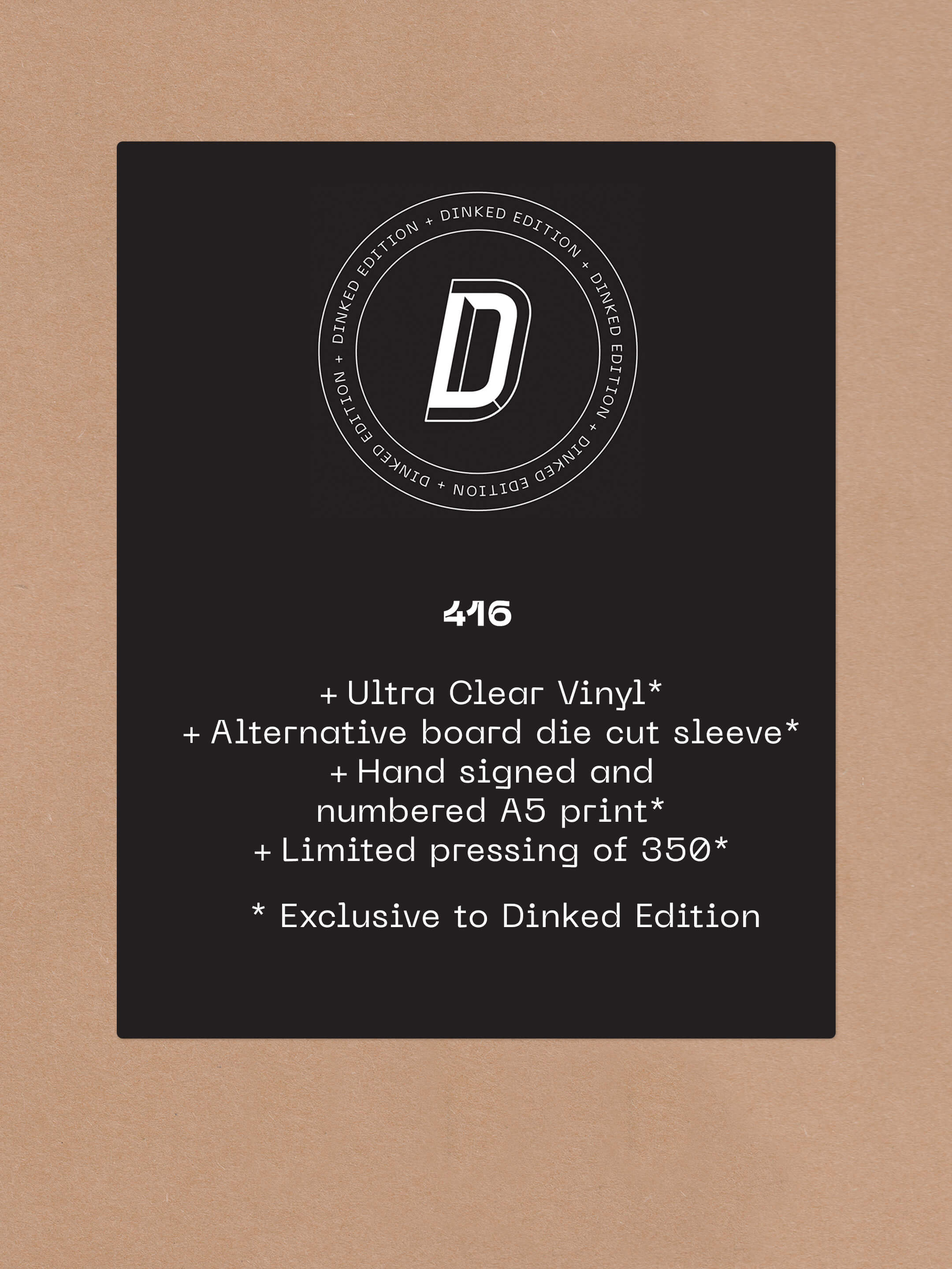 FORMAL SPPEEDWEAR - PUNCH CARD - DINKED EDITION 414 - ULTRA CLEAR VINYL LP + PRINT HAND SIGNED & NUMBERED