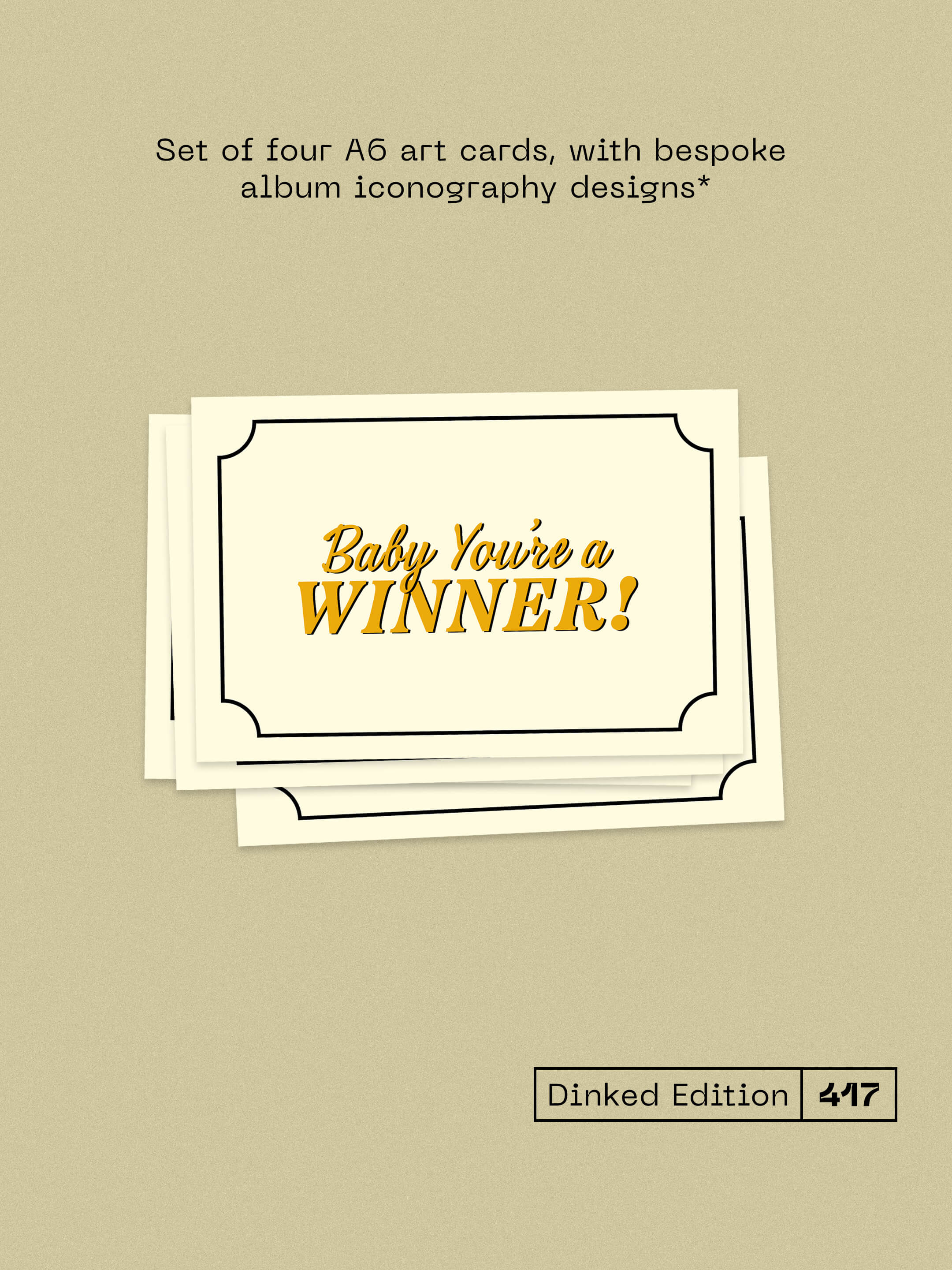 GRANDMAS HOUSE - BABY YOU’RE A WINNER - DINKED EDITION 417 - CLEAR & BLACK MARBLE VINYL LP + ART CARDS & LYRICS ZINE
