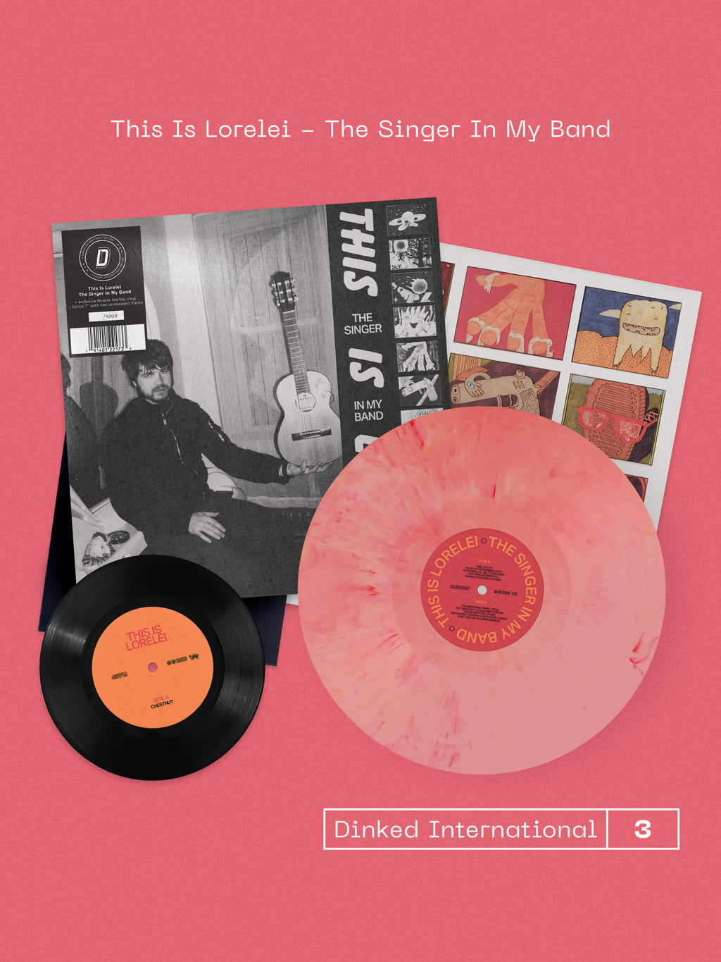THIS IS LORELEI - THE SINGER IN MY BAND - DINKED INTERNATIONAL EDITION NO.3 - ORANGE/WHITE/RED MUSCLE VINYL LP + BONUS 7”