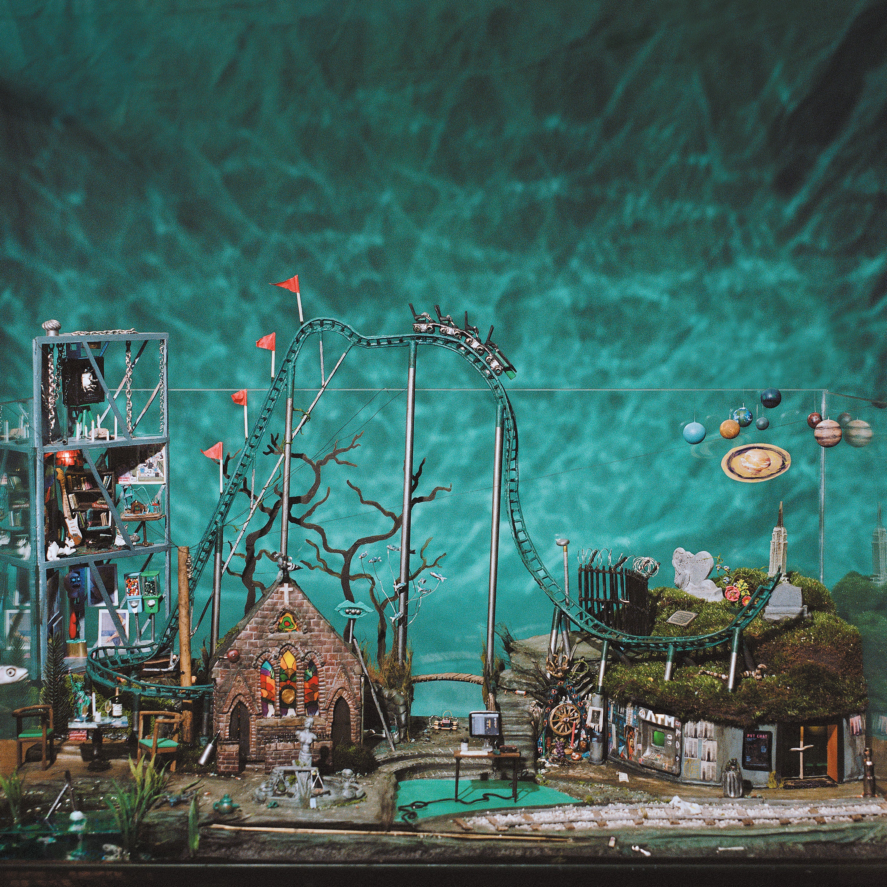 BODEGA - ALL INSIDE AQUARIUM- DINKED EDITION 422 - CLOUDY EFFECT SEA BLUE & TRANSPARENT LIGHT BLUE VINYL LP + BONUS CLEAR 7”